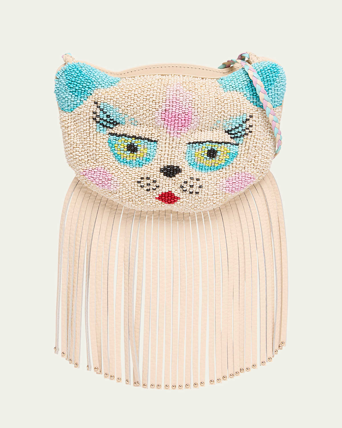 Valentino Garavani Le Chat De La Maison Beaded Clutch Bag In Multi