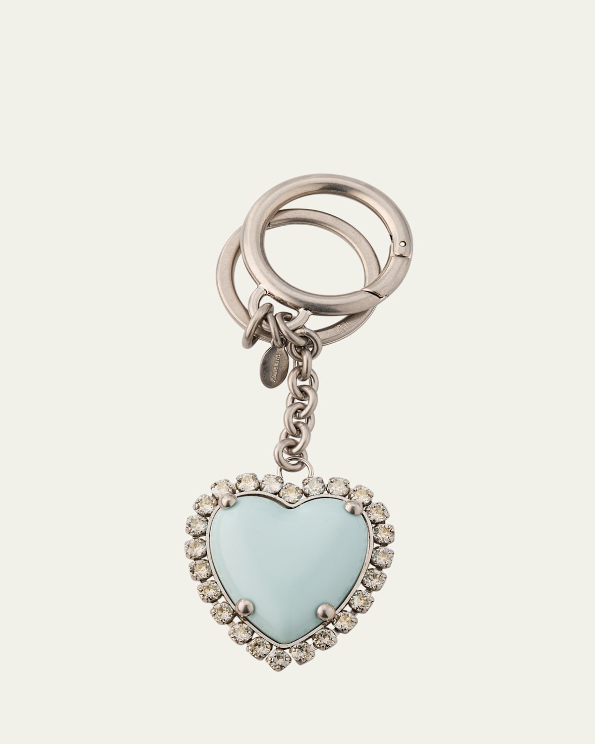 Valentino Garavani Vlogo Signatur Embellished Heart Keyring In Orange