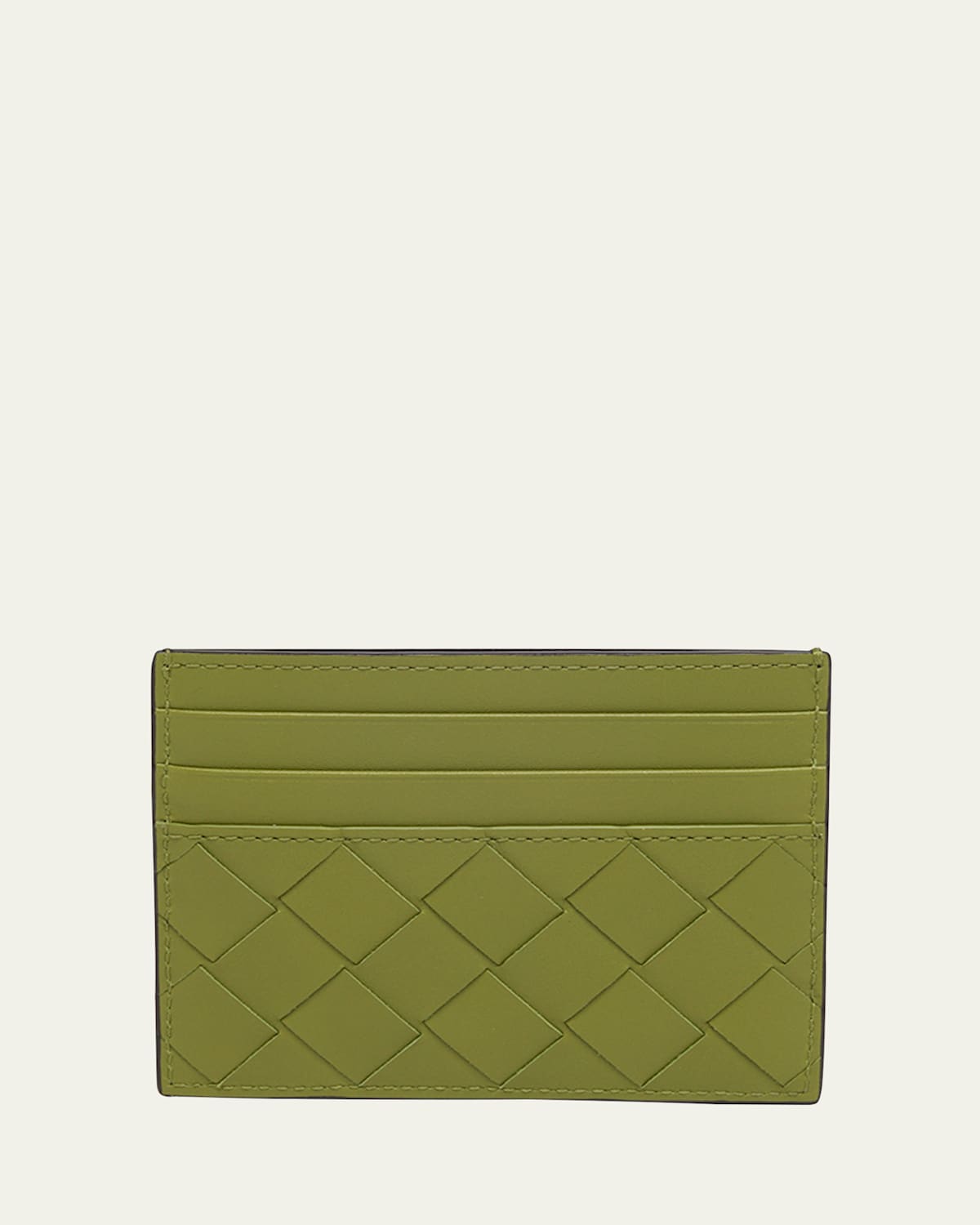 Bottega Veneta Men's Intrecciato 15 Leather Card Holder In Brown Multi