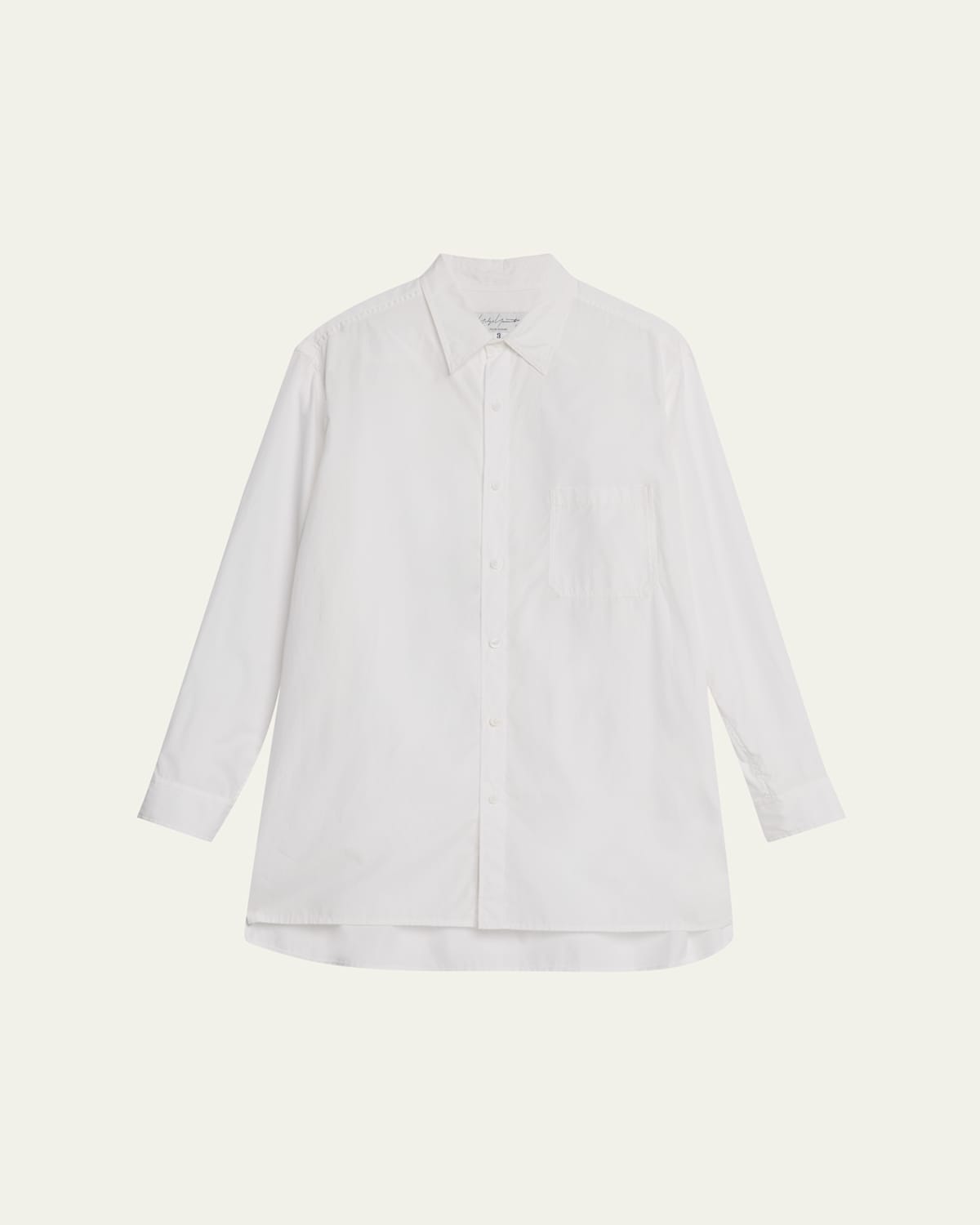 Yohji Yamamoto Buttoned-up Long-sleeved Shirt In White