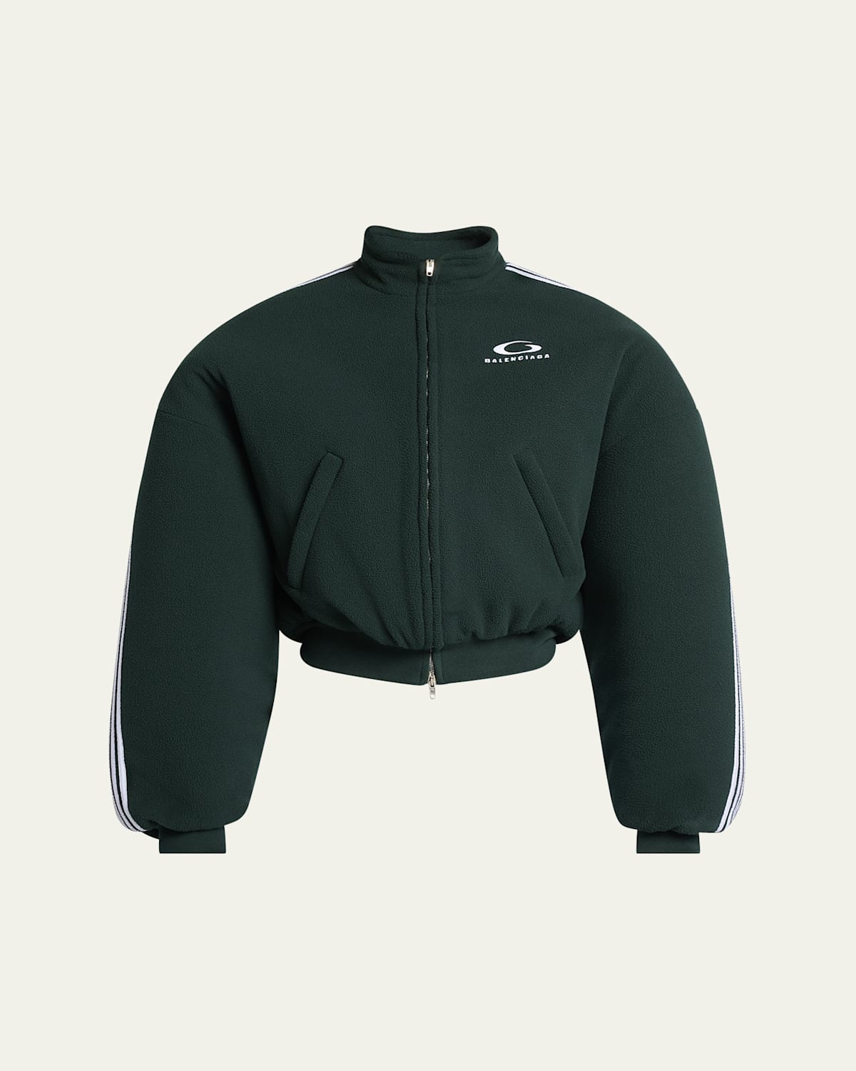 Balenciaga Loop Sports Icon Round Zip-up Jacket In Green