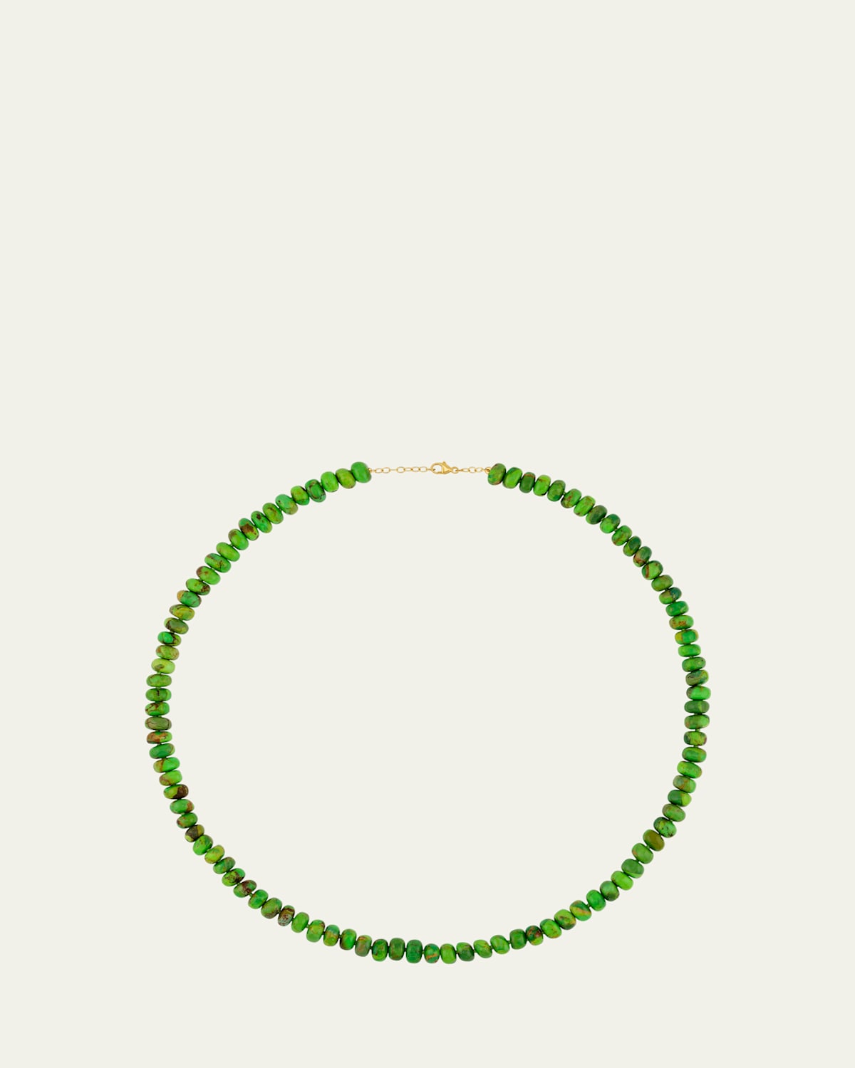 Nevada Kingman Green Turquoise Necklace in 14K Yellow Gold