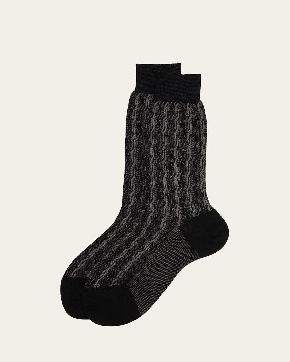 Men's Cotton Cable Weave Crew Socks