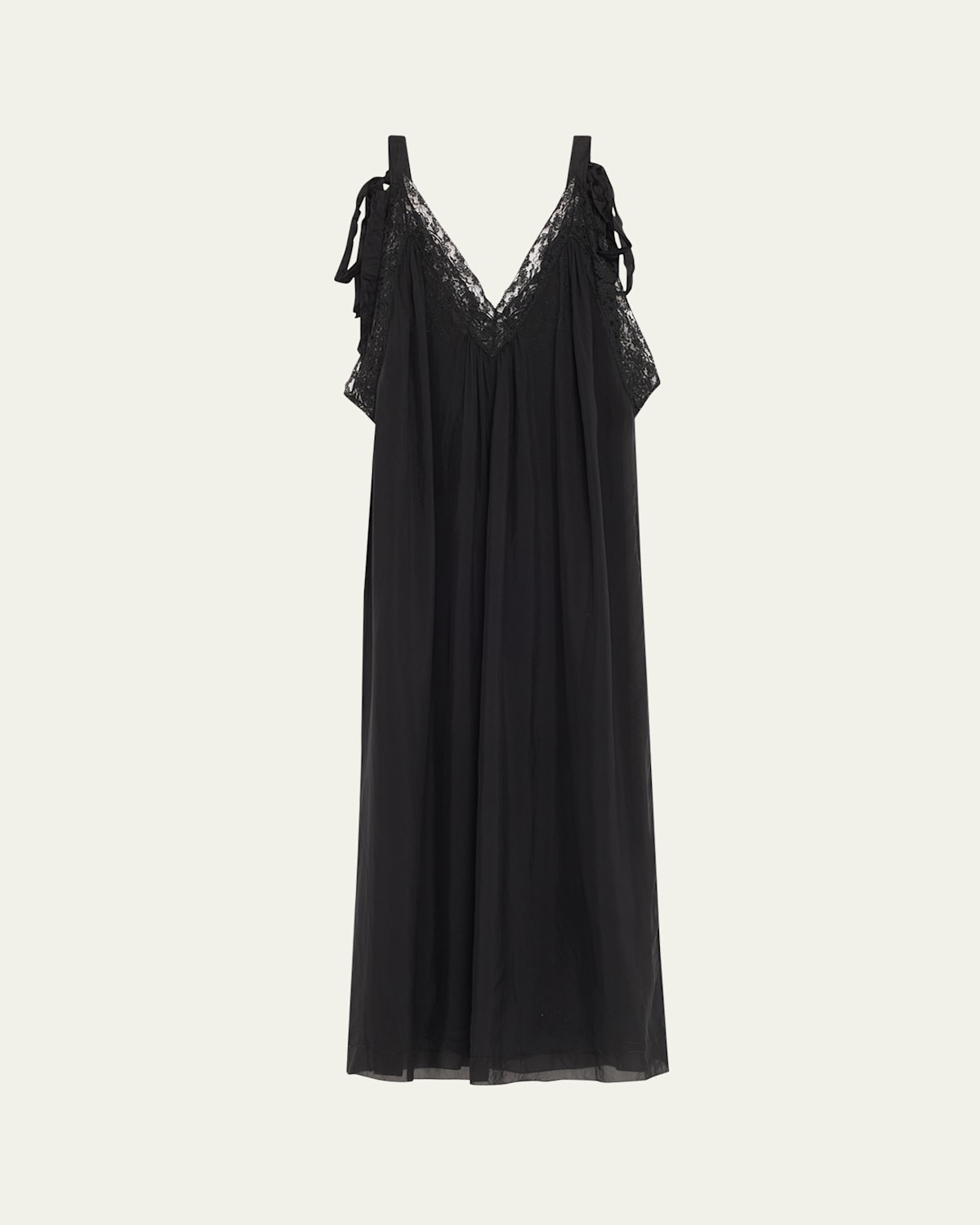 Lace-Trim Sleeveless Midi Slip Dress