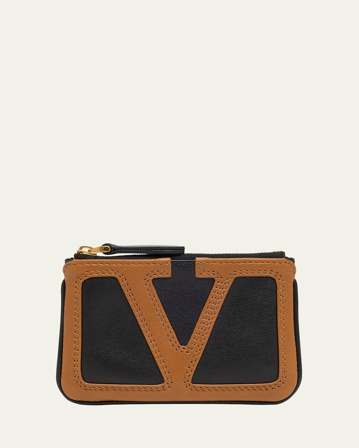 Valentino Viva Superstar Leather Card Case In Burgundy