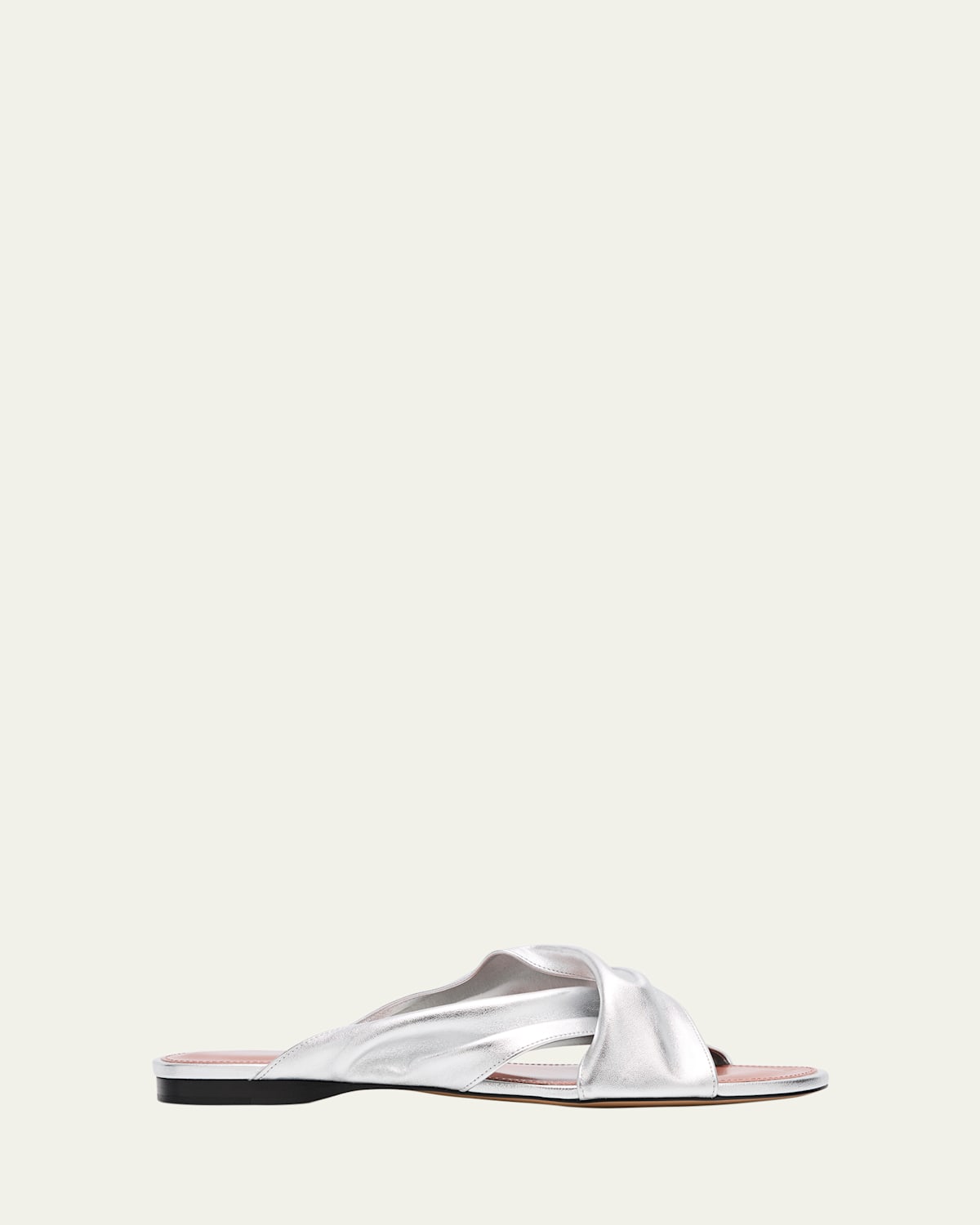 Maria Metallic Crisscross Flat Sandals