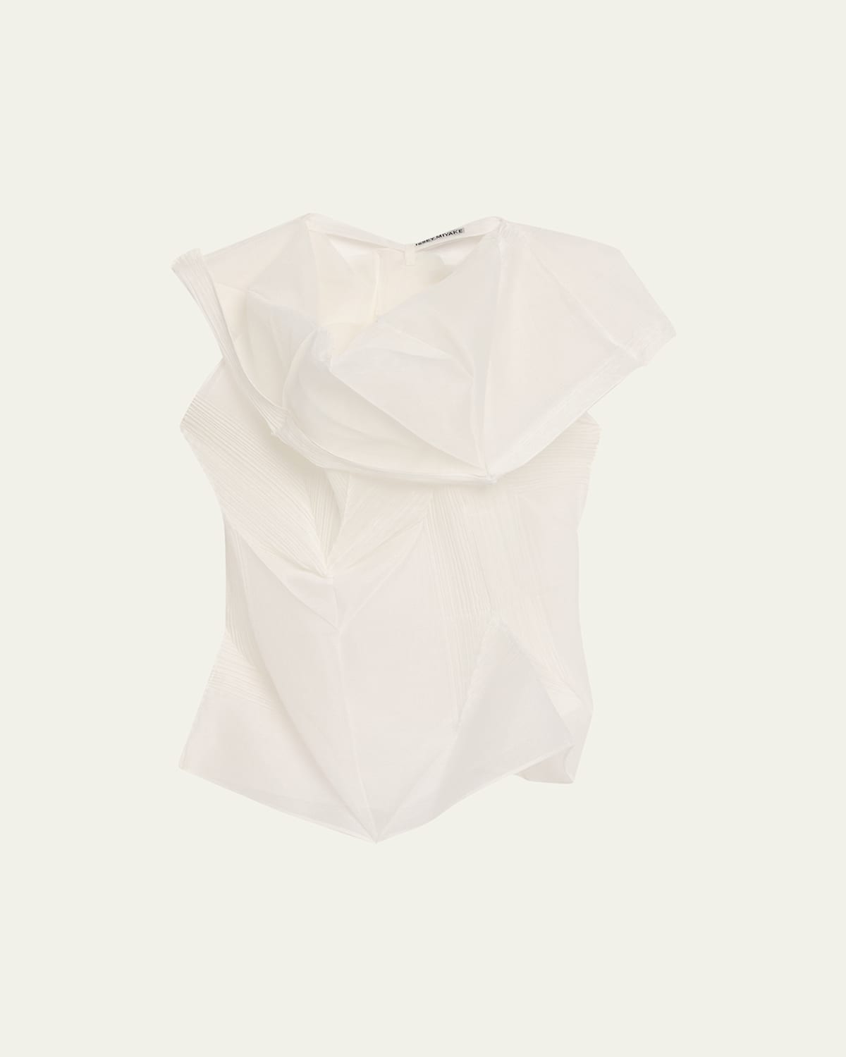 Issey Miyake Shade And Shaded Sleeveless Top In White
