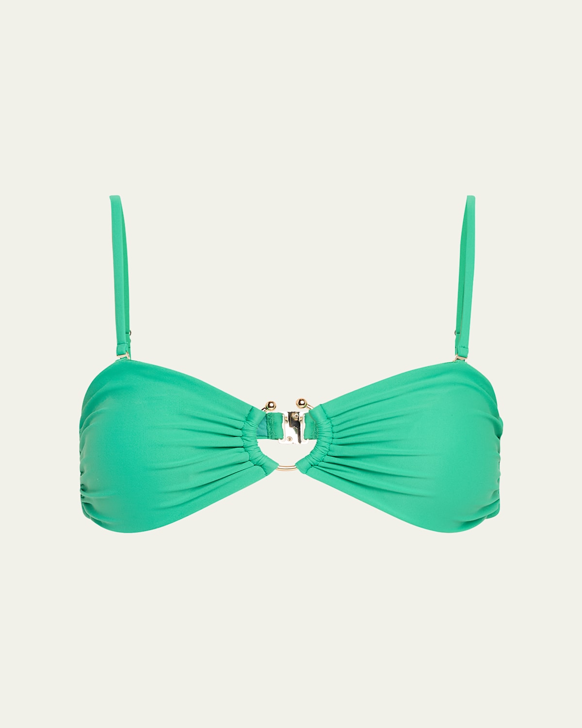Ramy Brook Titan Bandeau Bikini Top In Palm Green