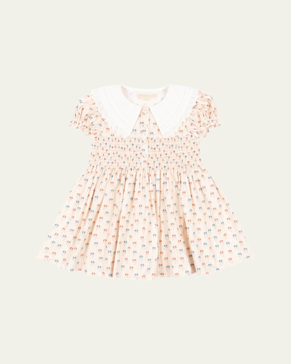 Konges Slojd Kids' Girl's Midsummer Smocked Floral-print Dress