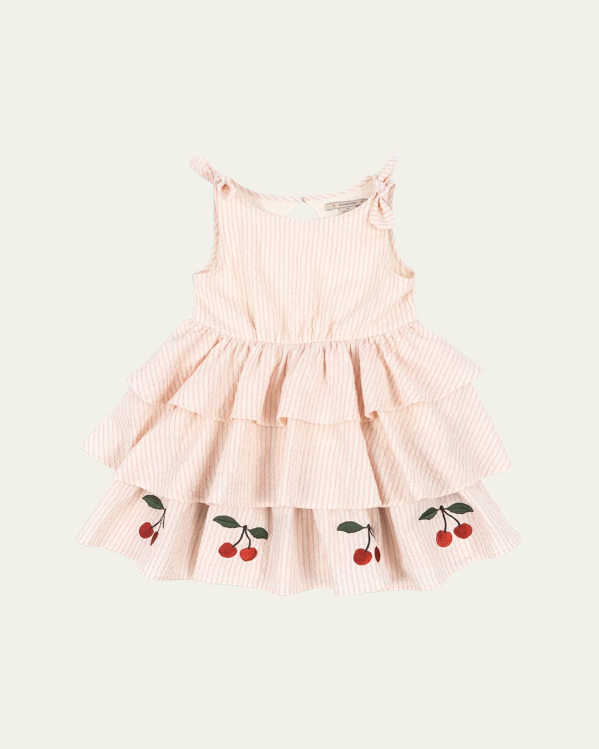 Konges Slojd Kids' Girl's Ellie Cherry Embroidered Layered Dress