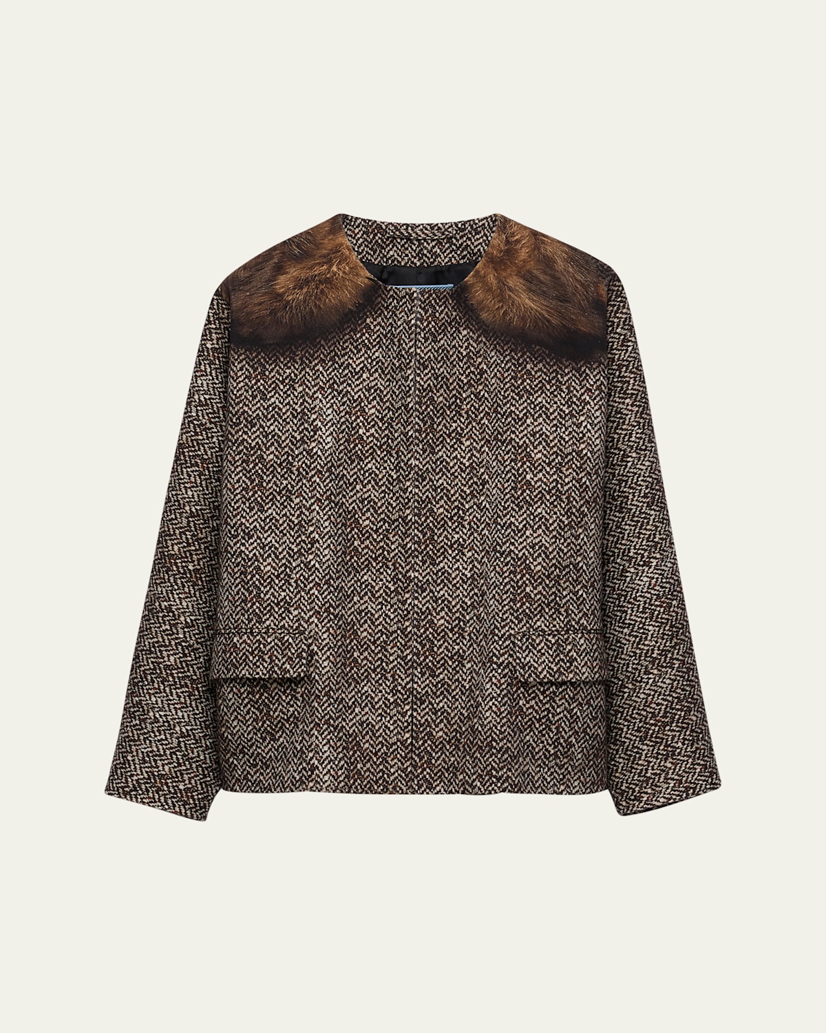 Prada Women Cotton Single-breasted Caban Jacket In F0192 Ebano