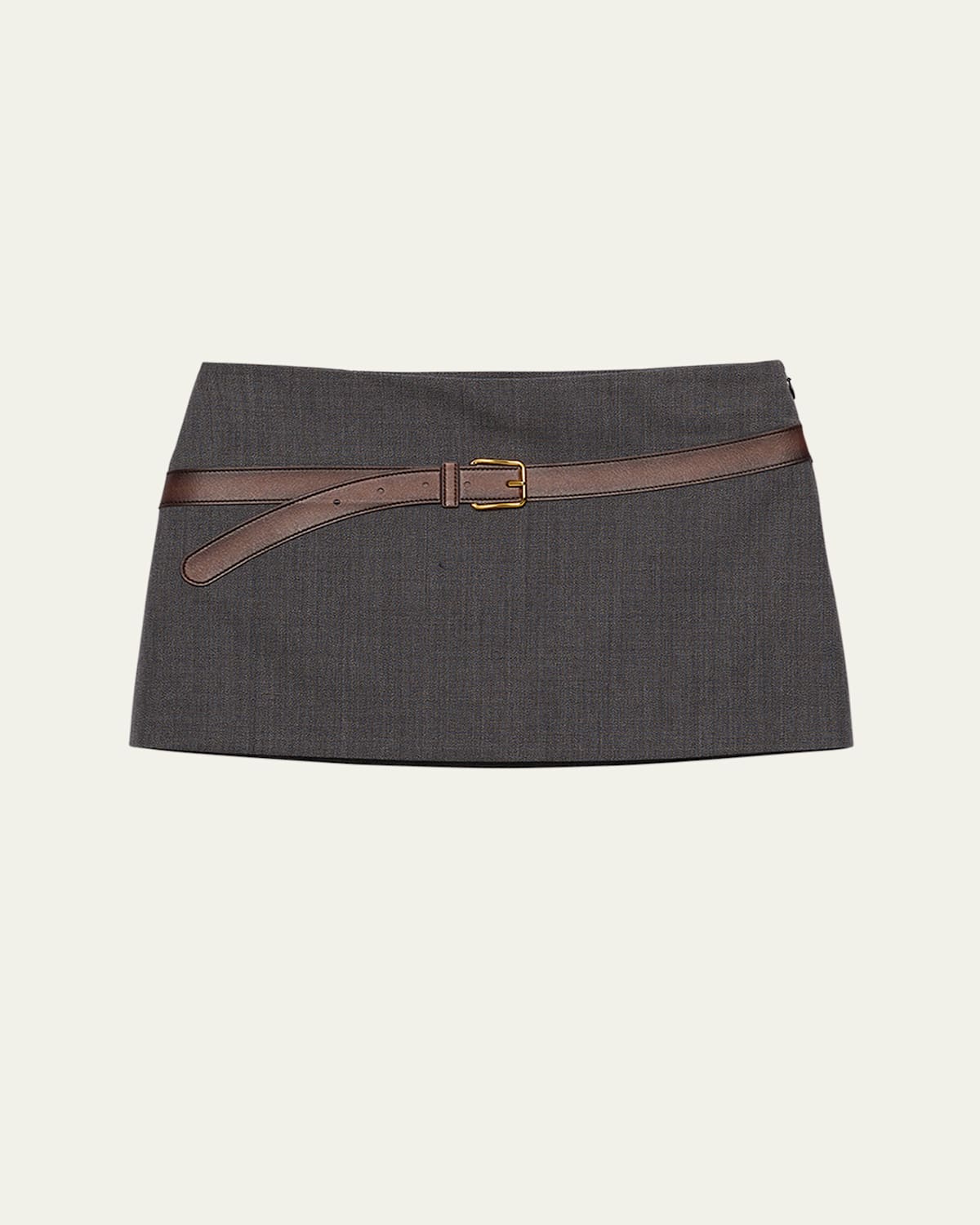 Prada 3d Printed-belt Mini Skirt In F0480 Ardesia