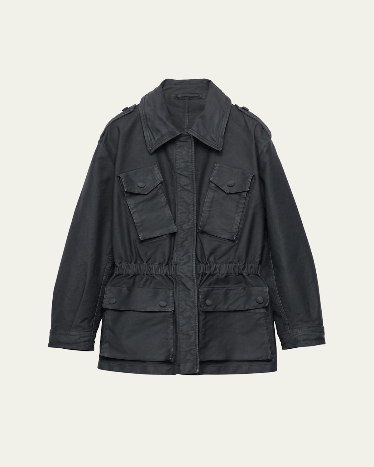 Prada Safarijacke Aus Old Baumwolle In F0112 Piombo