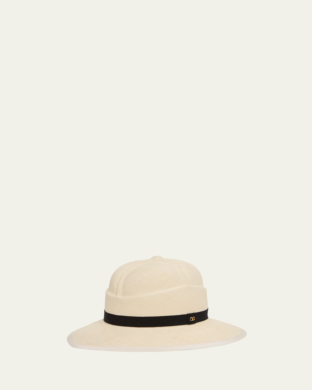 Valentino Men's Vlogo Signature Large Brim Fedora Hat In Neutral