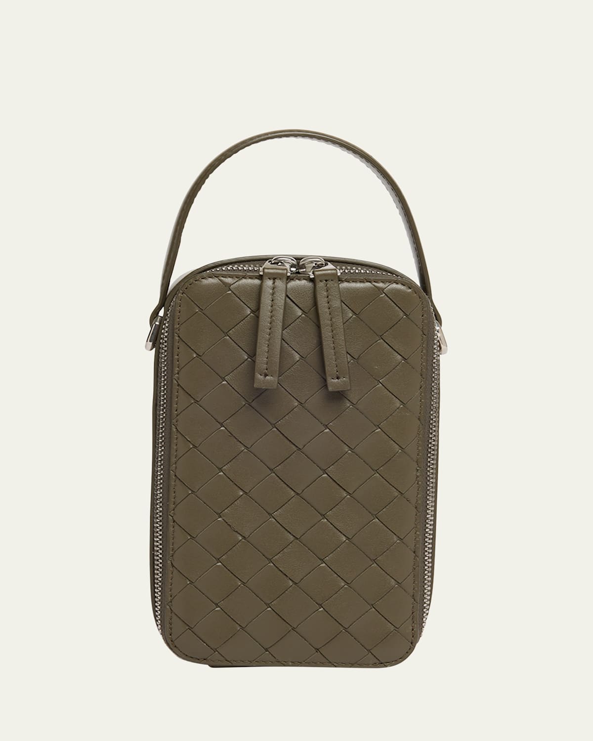 Bottega Veneta Men's Getaway Leather Crossbody Phone Pouch