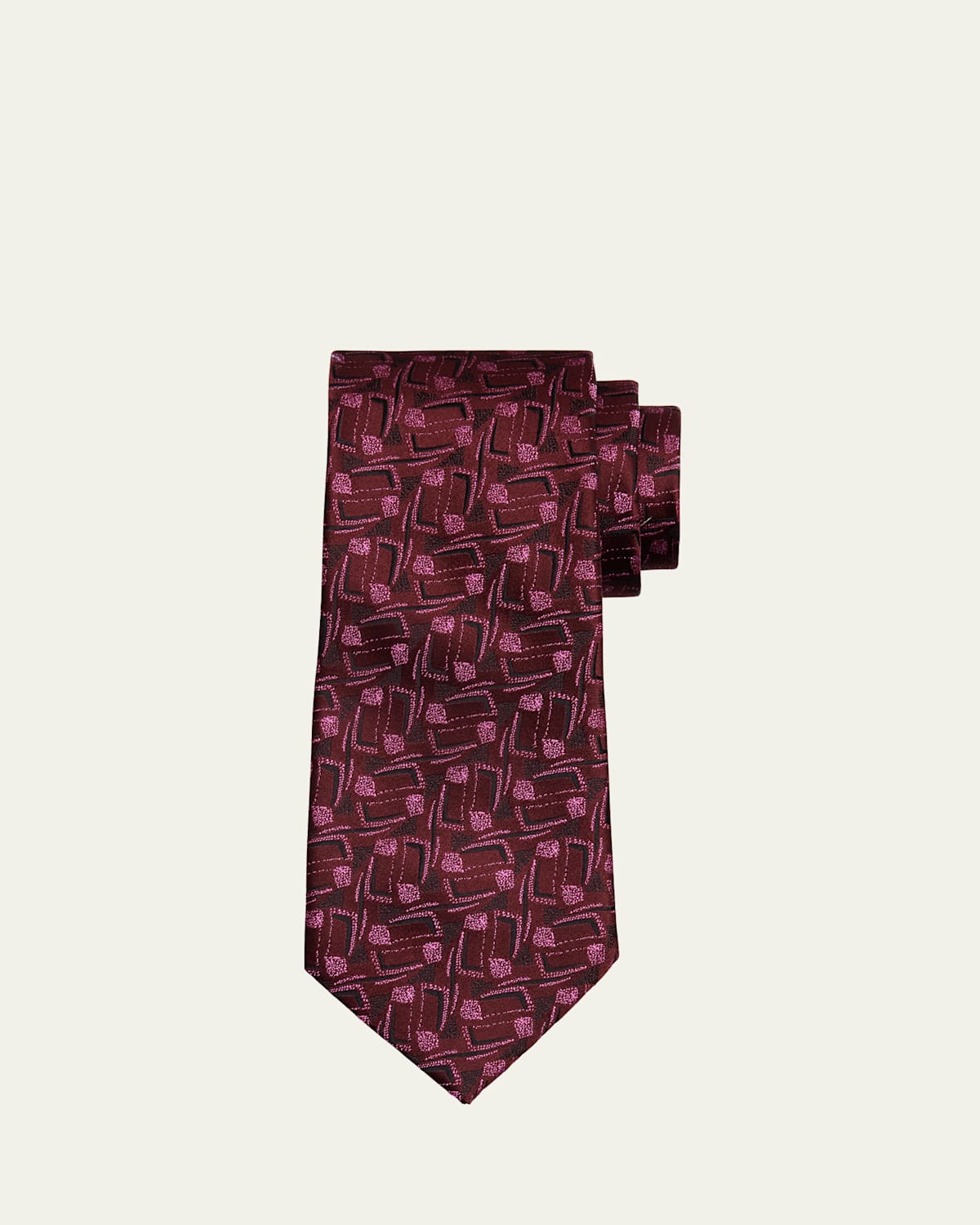 Charvet Men's Geometric Stripe Woven Silk Tie