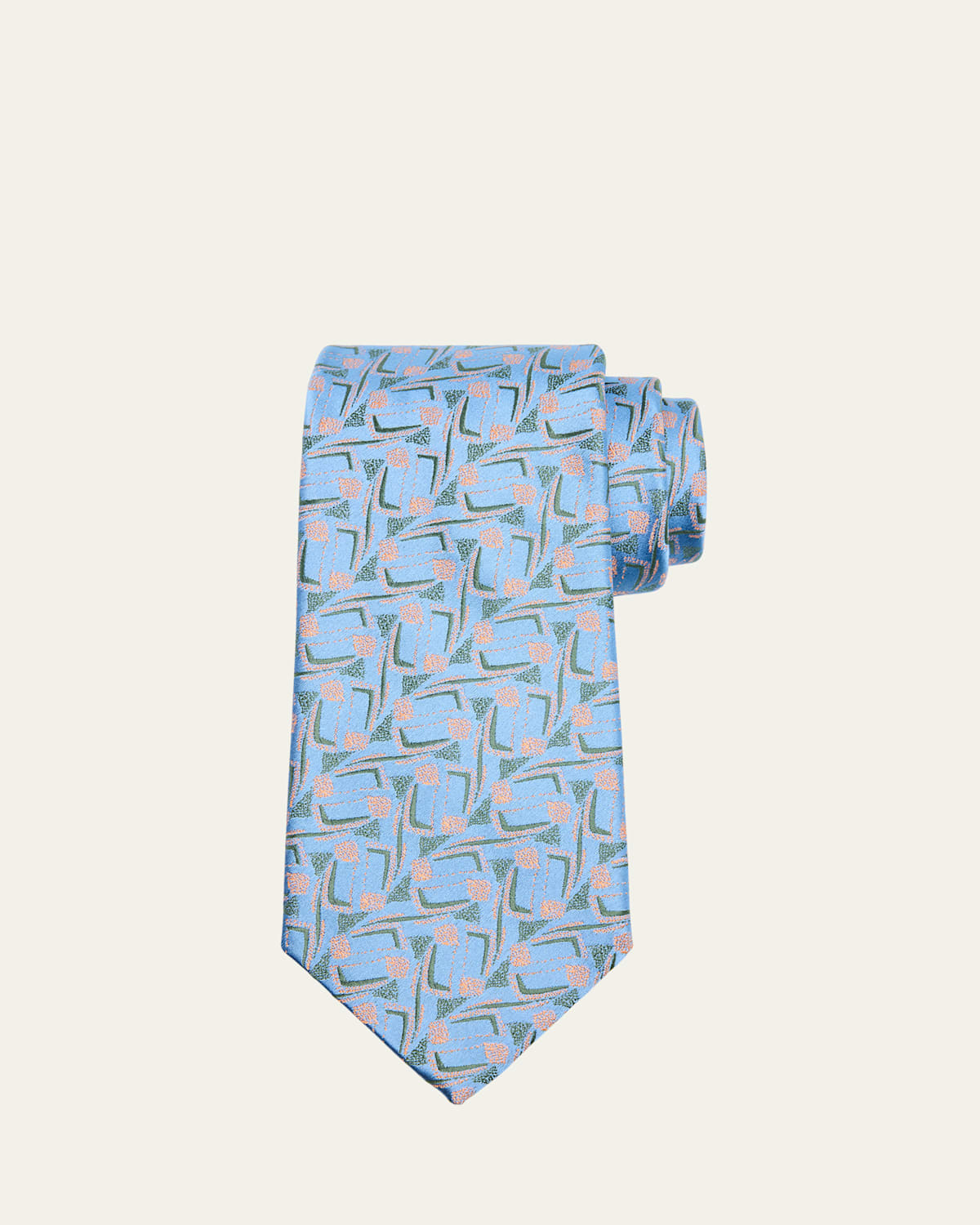 Charvet Men's Geometric Stripe Woven Silk Tie