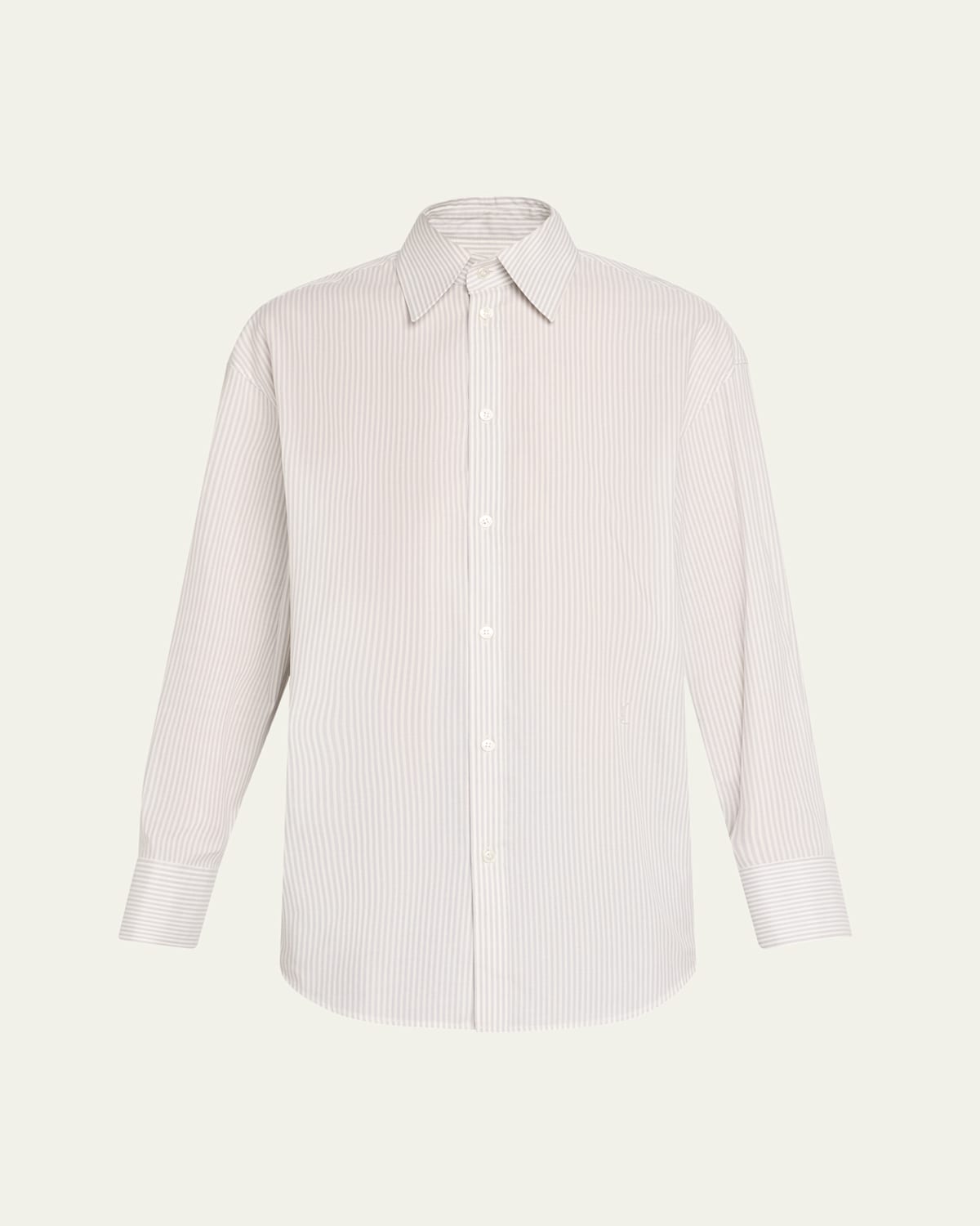 Saint Laurent Long-sleeve Collared Button-down Blouse