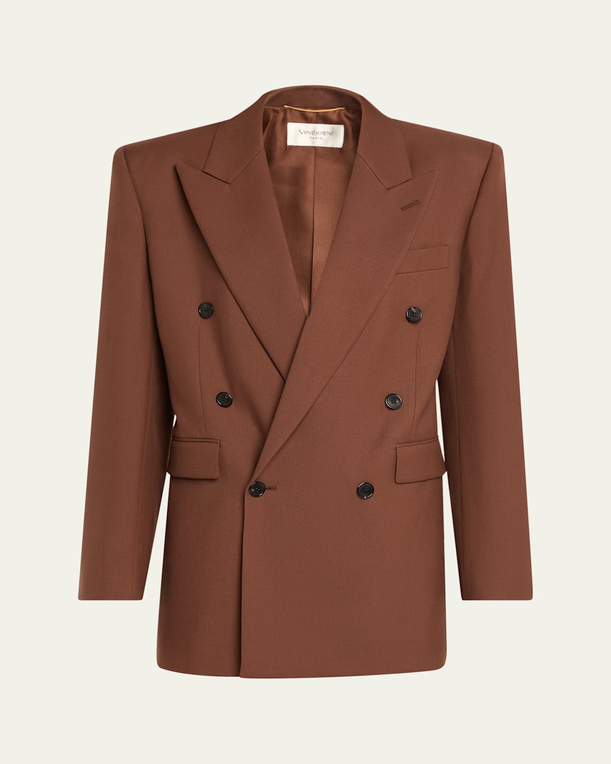 Saint Laurent Double-breasted Strong-shoulder Blazer