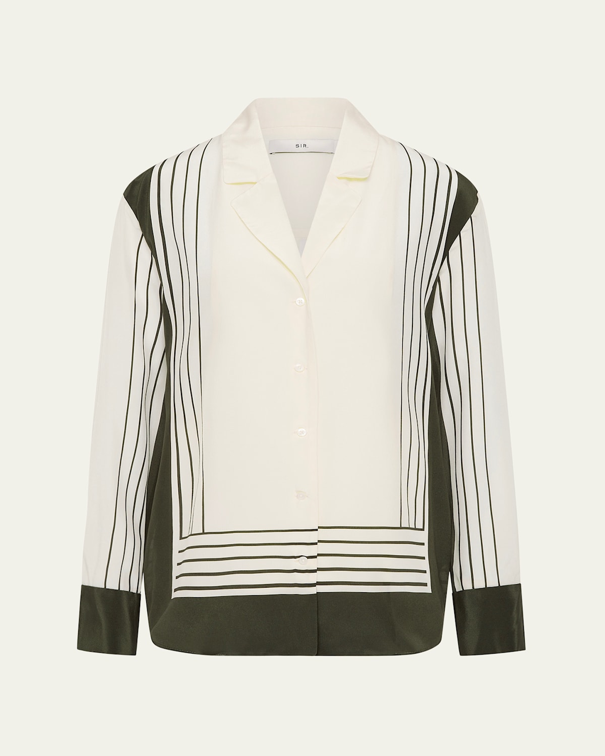 SIR LEILANA SILK BUTTON-FRONT SHIRT 