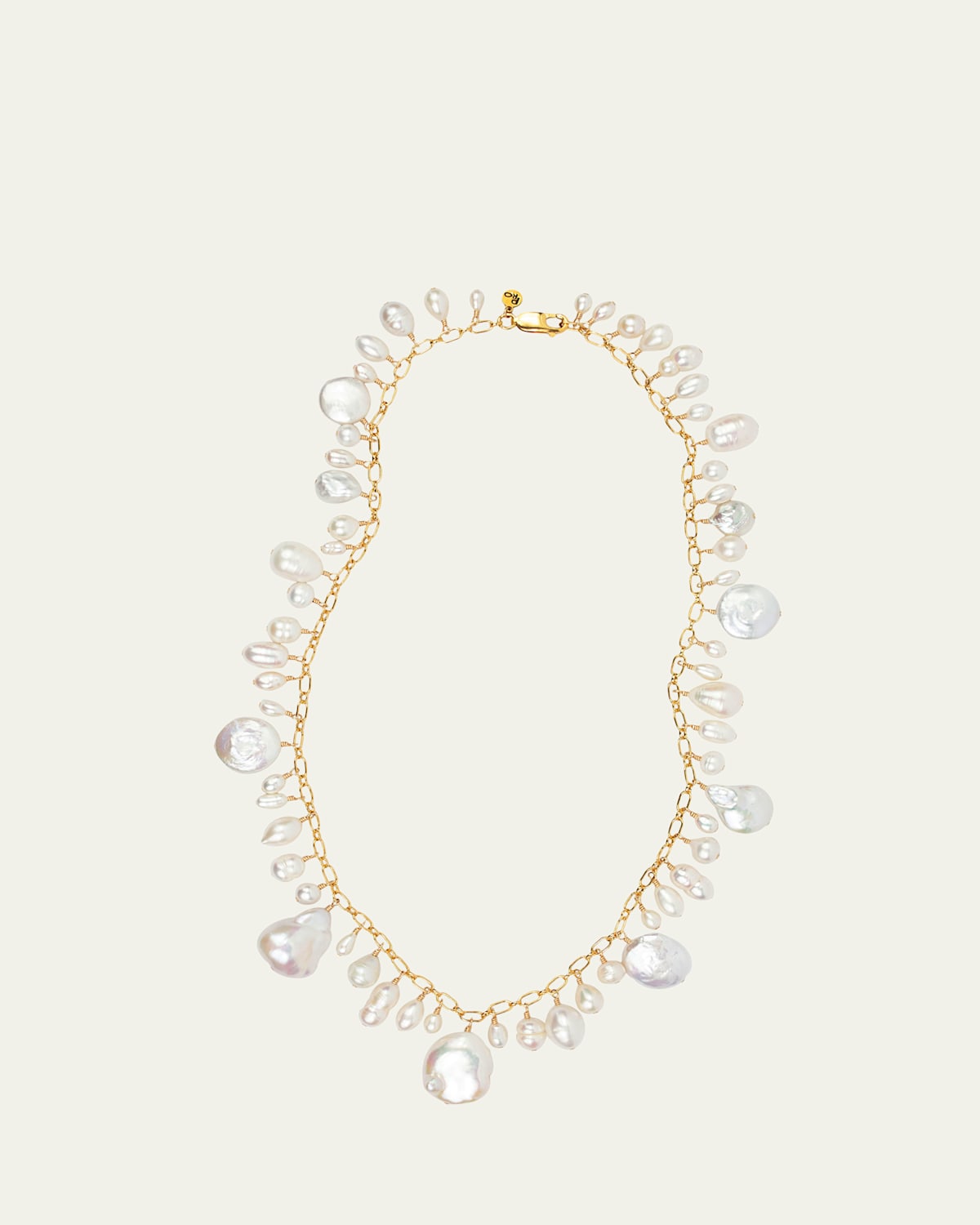 Presley Oldham Compost Necklace with Pearls, 18"L