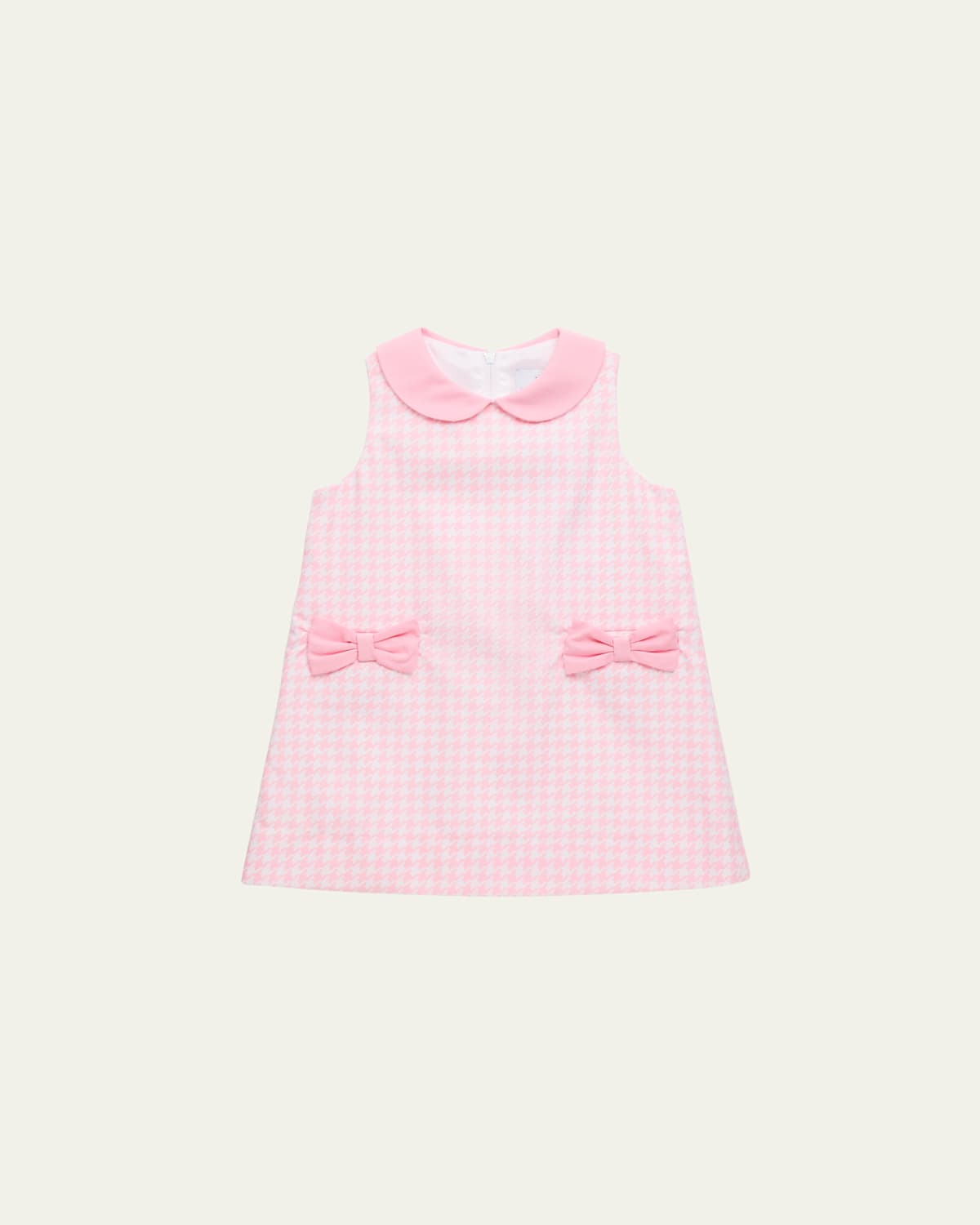 FLORENCE EISEMAN GIRL'S HOUNDSTOOTH DRESS WITH BOW POCKETS 