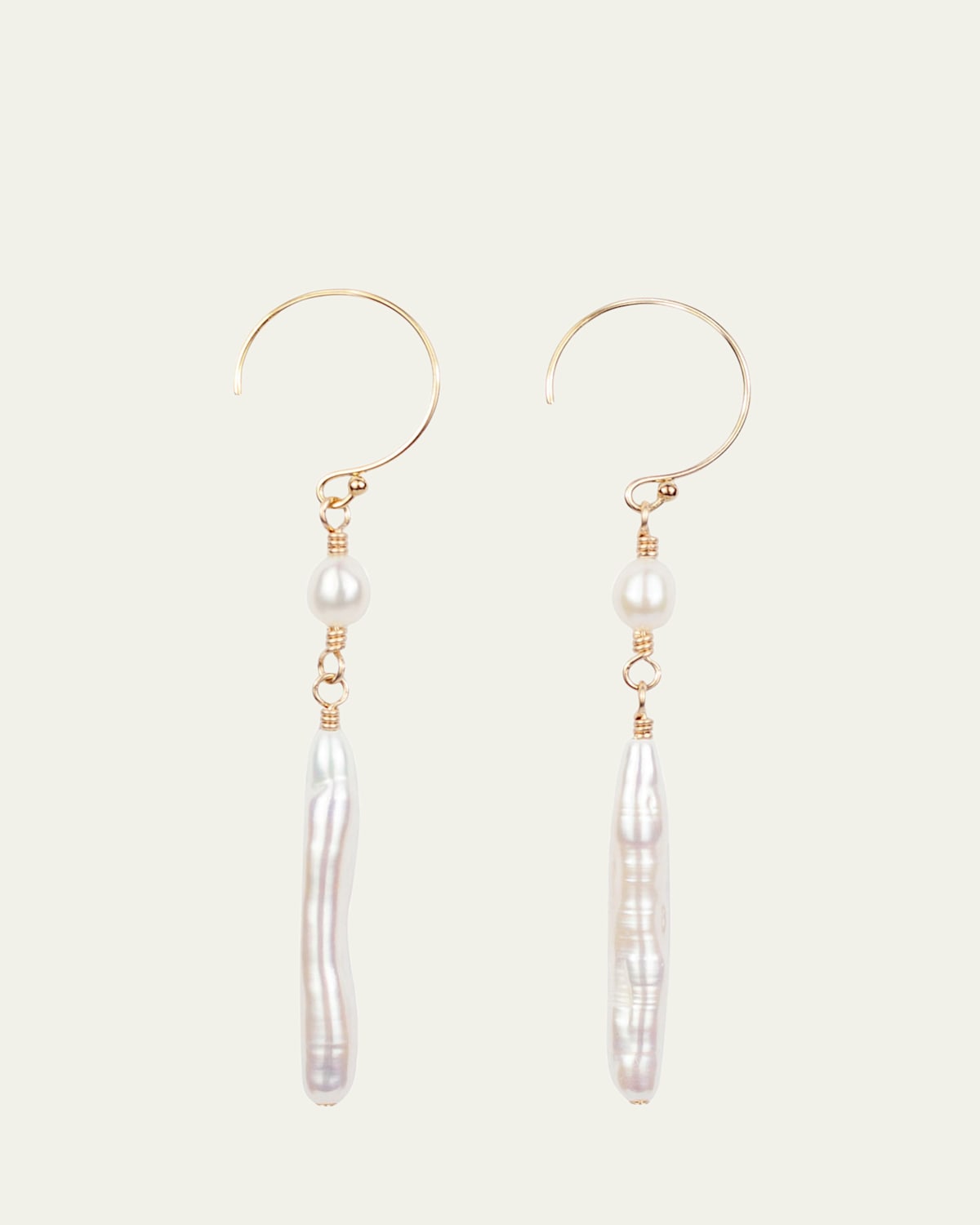 Stick Earrings with Pearls