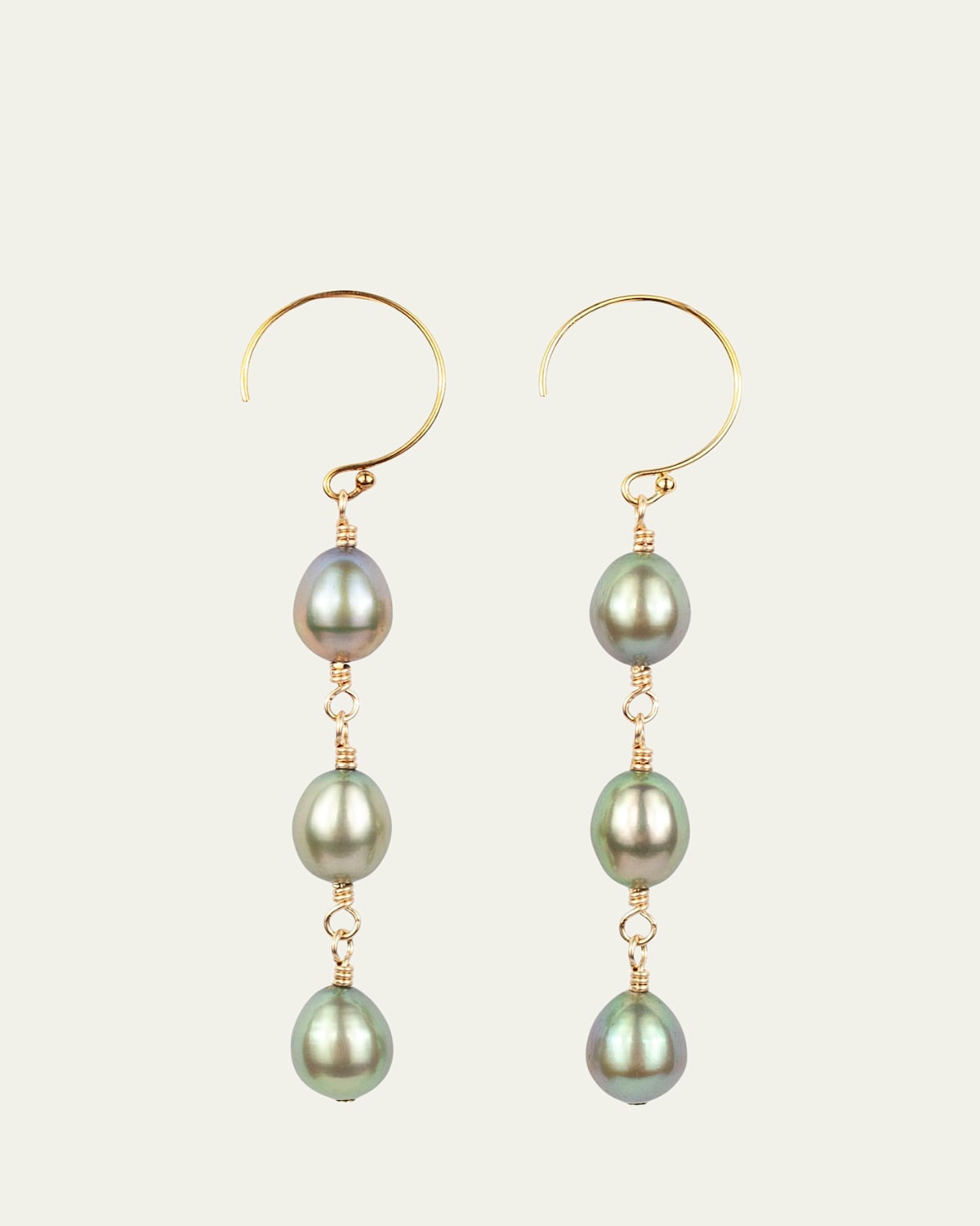 Leaf Earrings with Pearls