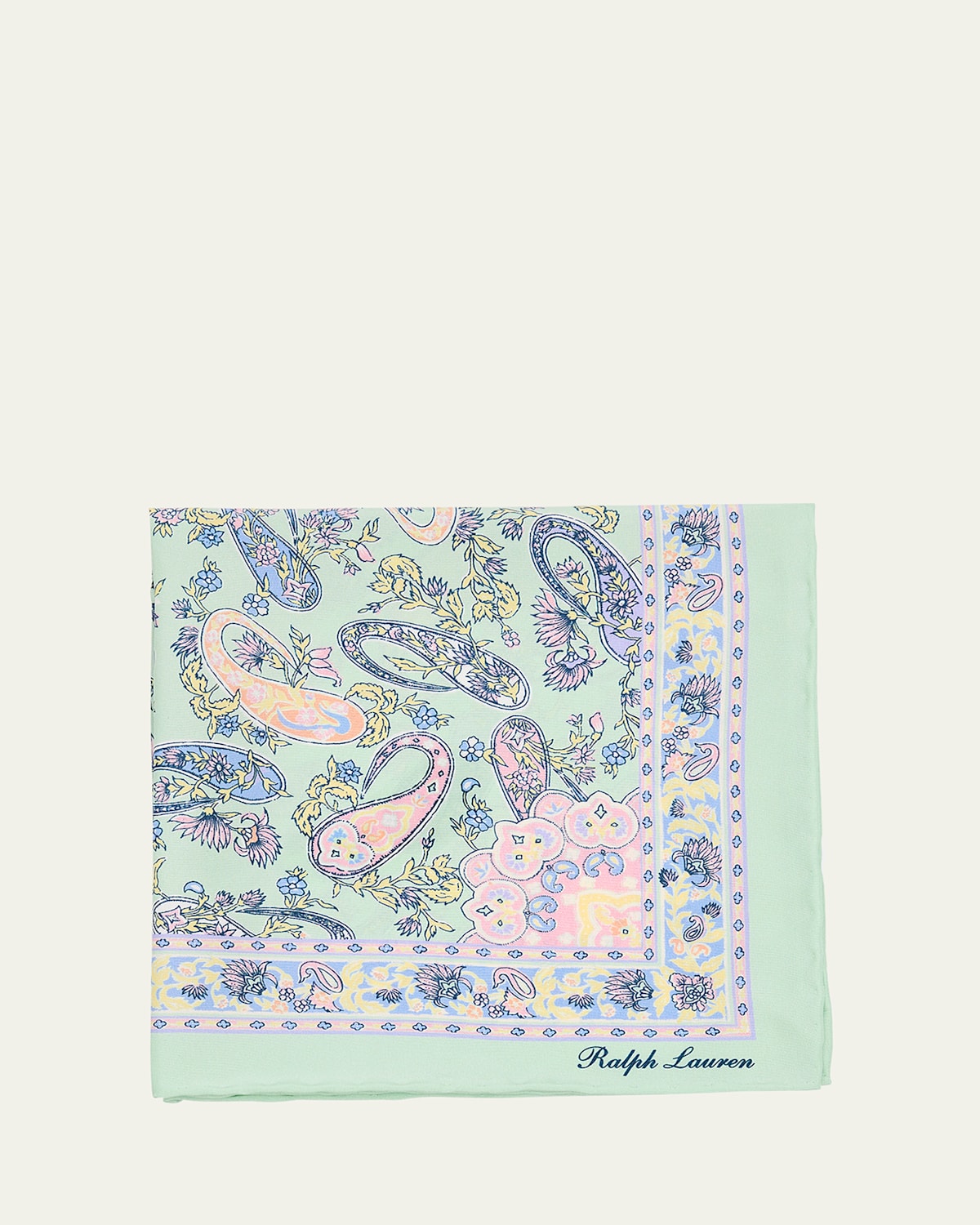 Men's Paisley Silk Habotai Pocket Square