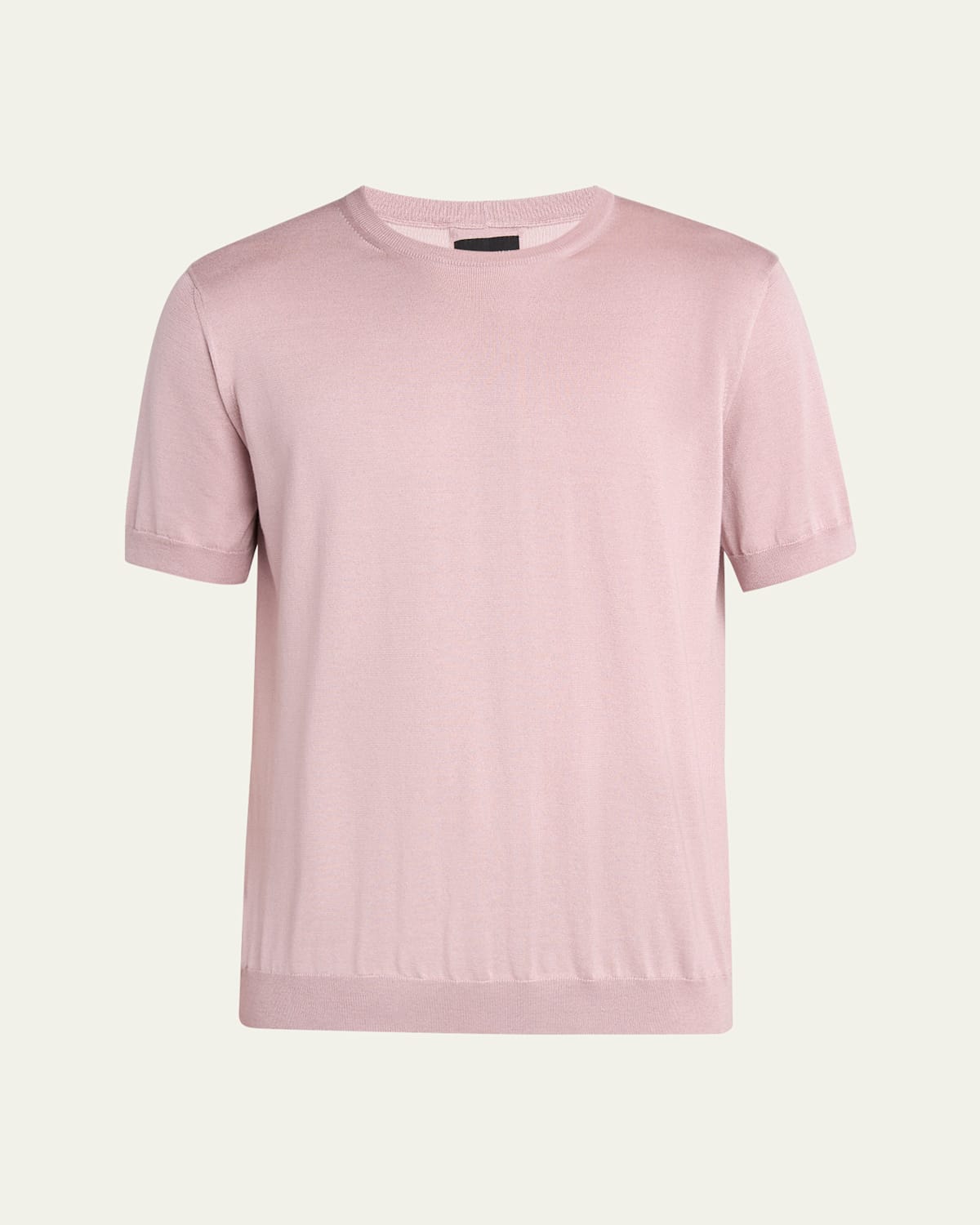 Giorgio Armani Men's Silk And Cotton Short-sleeve Crewneck Sweater