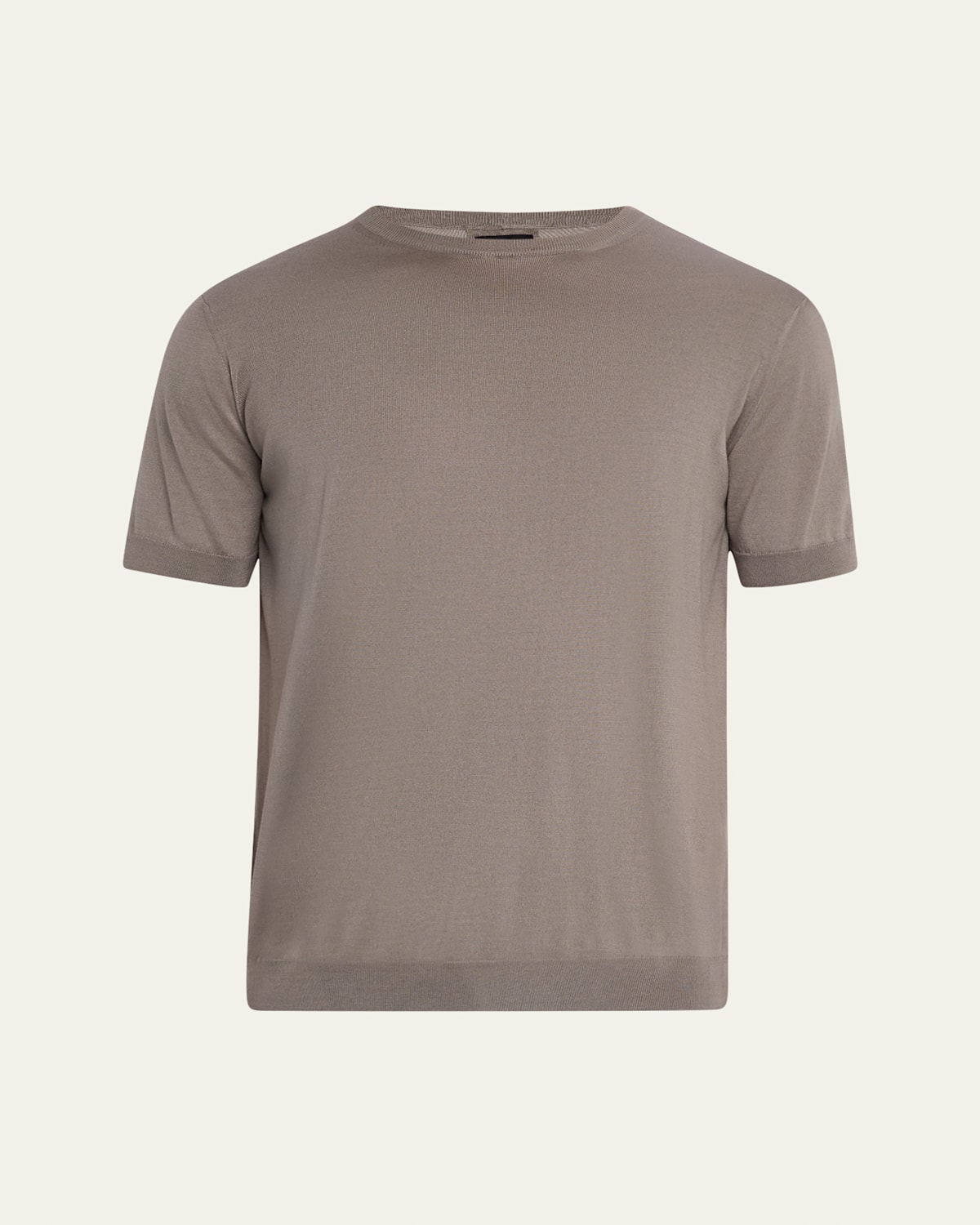 Giorgio Armani Men's Silk And Cotton Short-sleeve Crewneck Sweater