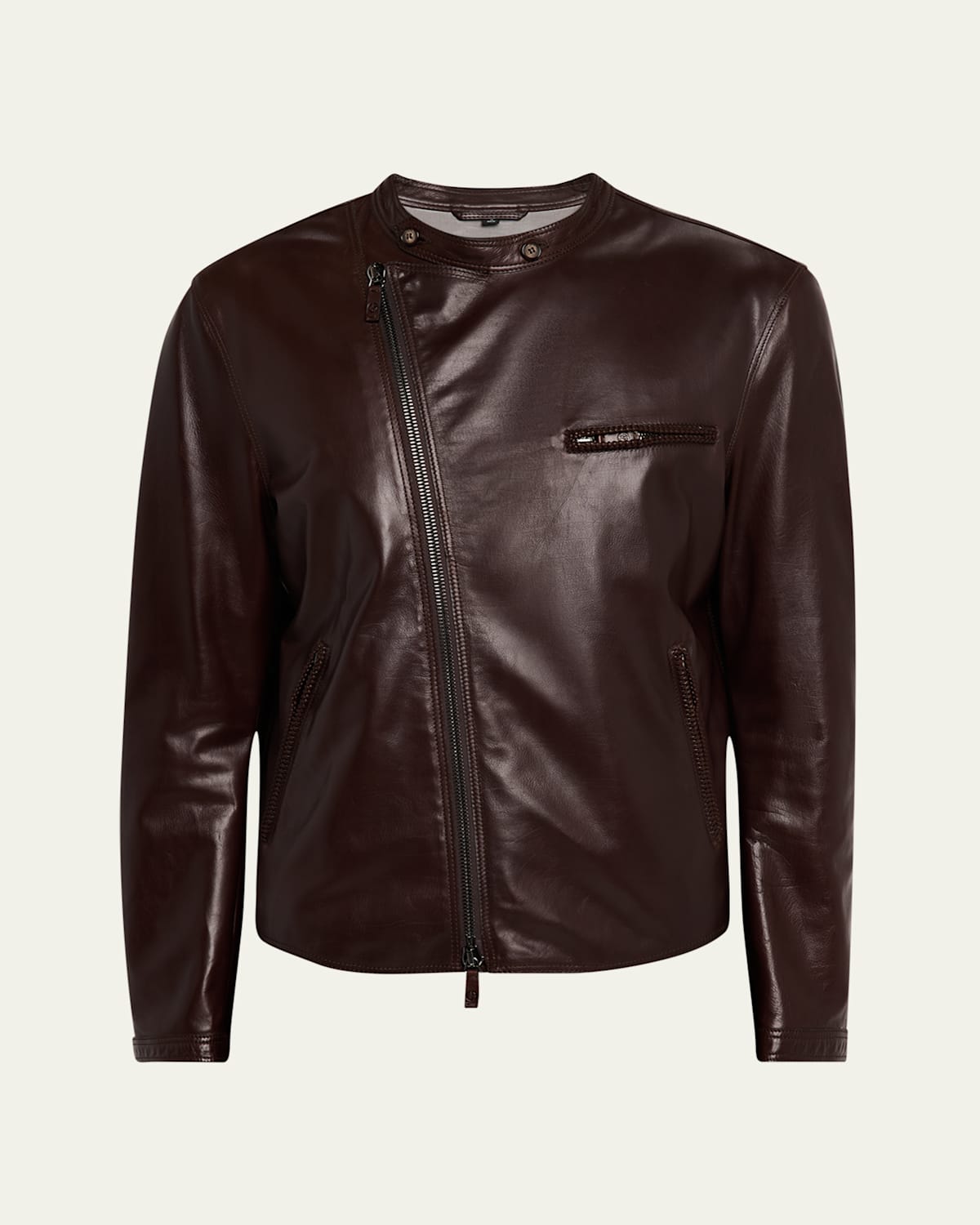 Men's Leather Blouson Jacket