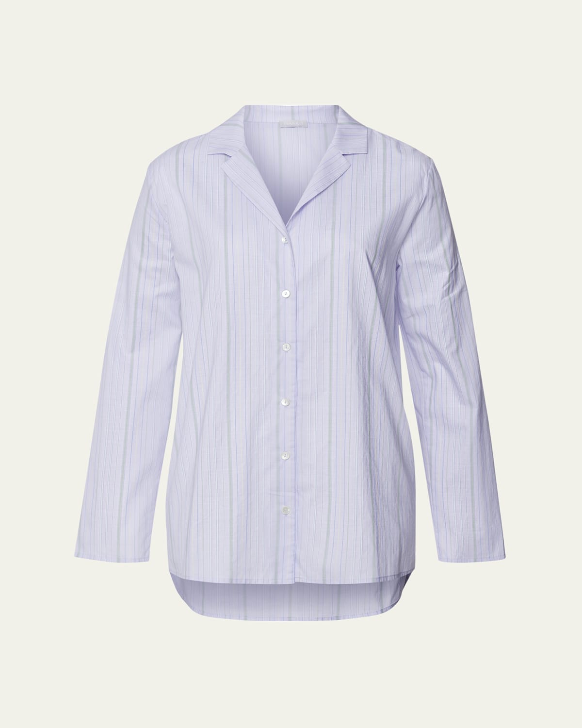 Striped Woven Cotton Sleep Shirt