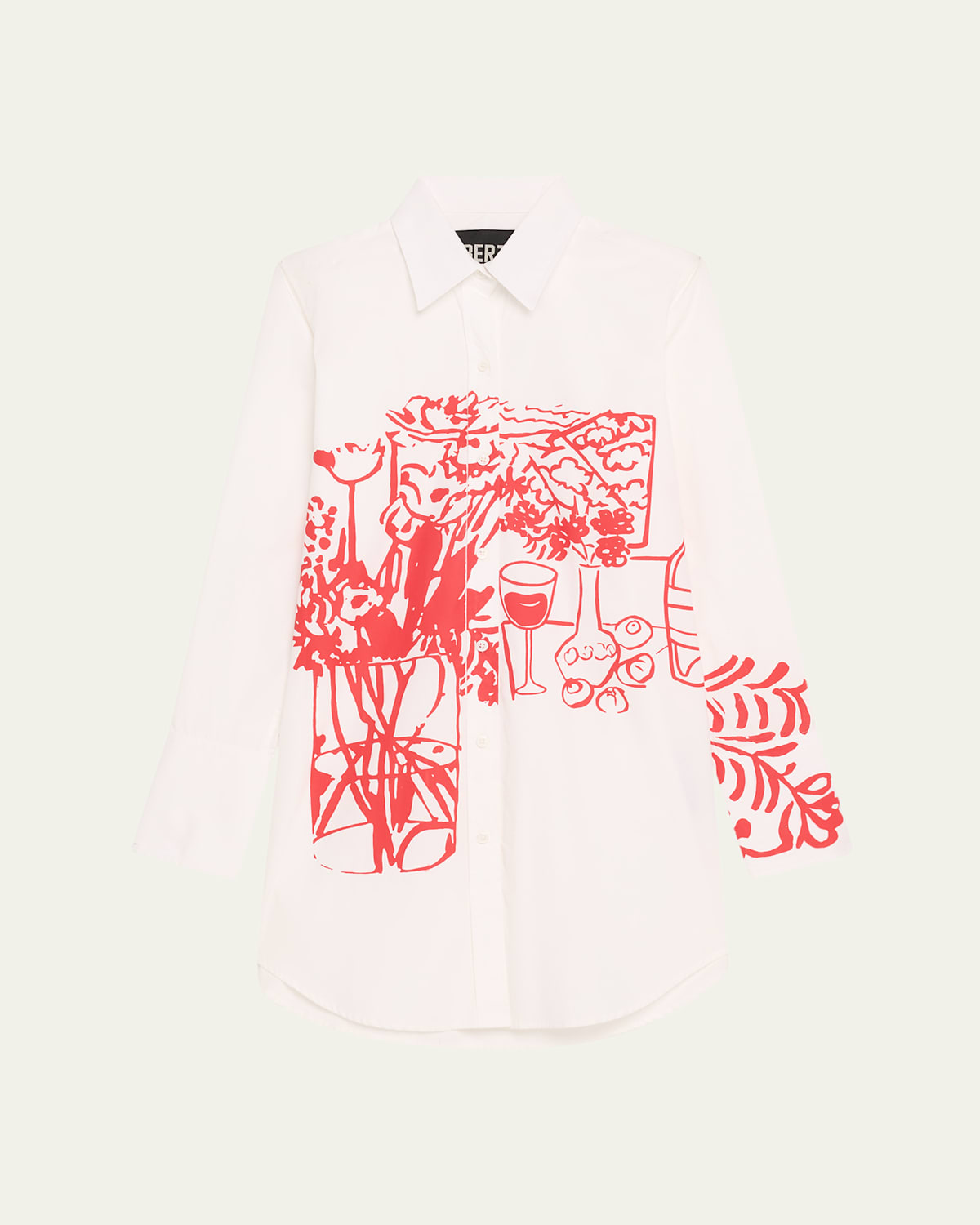 Libertine Still Life Screen Long Classic Shirt In Neutral