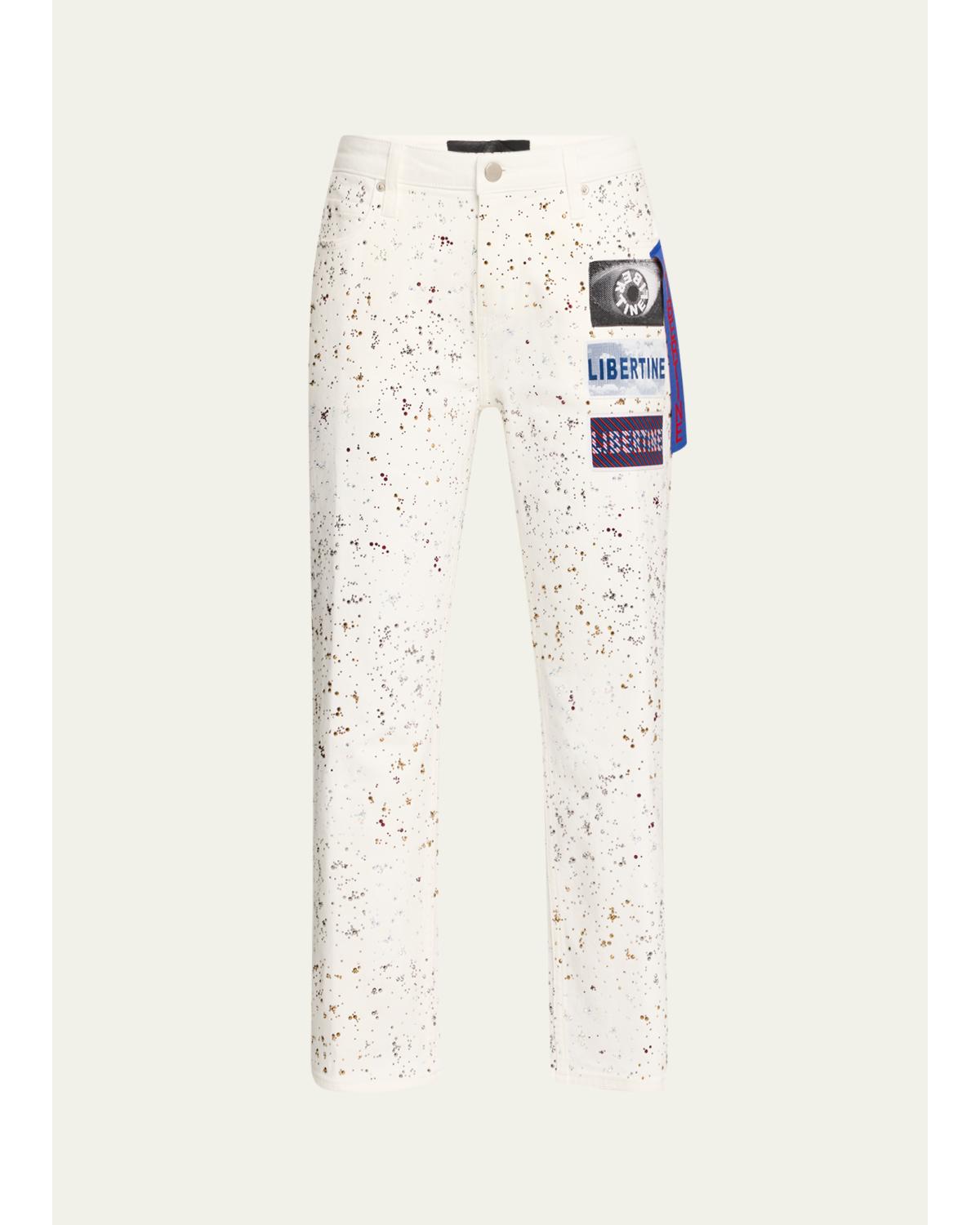 Meteor Shower Straight-Leg Ankle Boyfriend Jeans