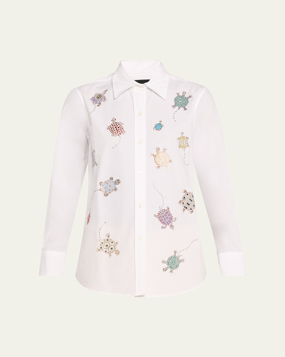 Libertine Turtle Time Embellished New Classic Shirt In White