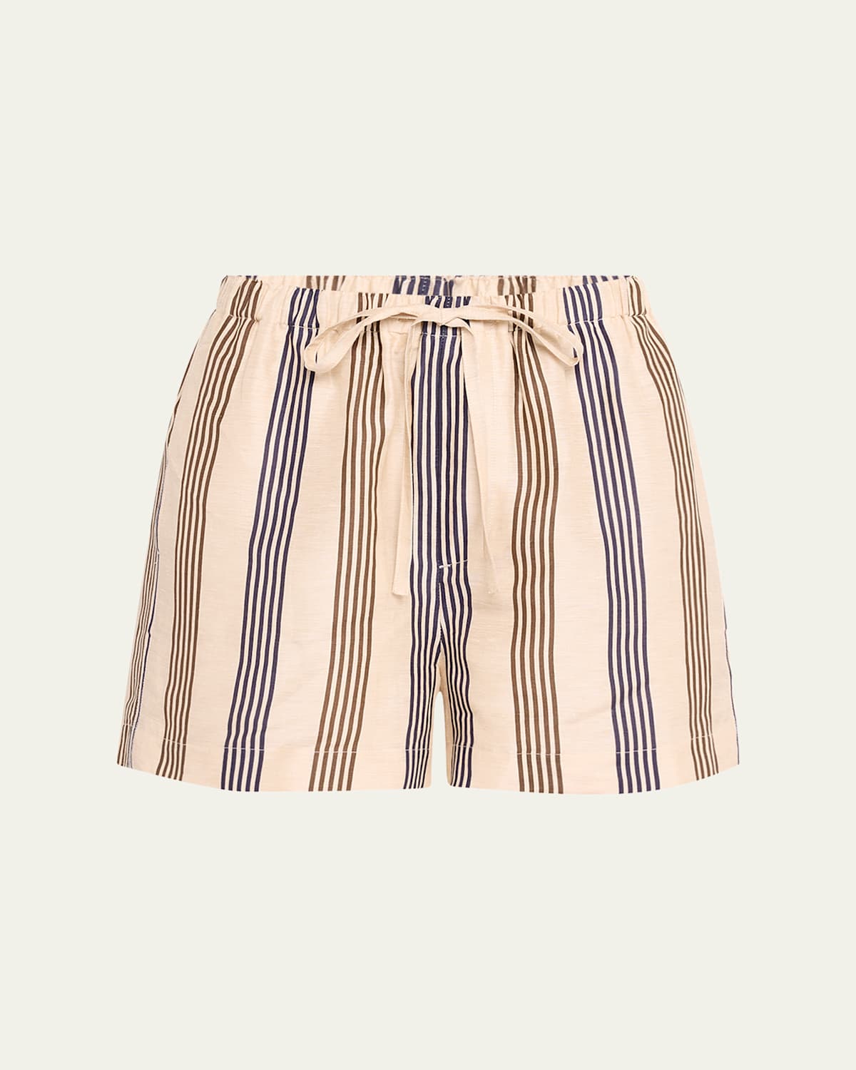 Rag & Bone Logan Linen Beach Shorts Cream Stripe