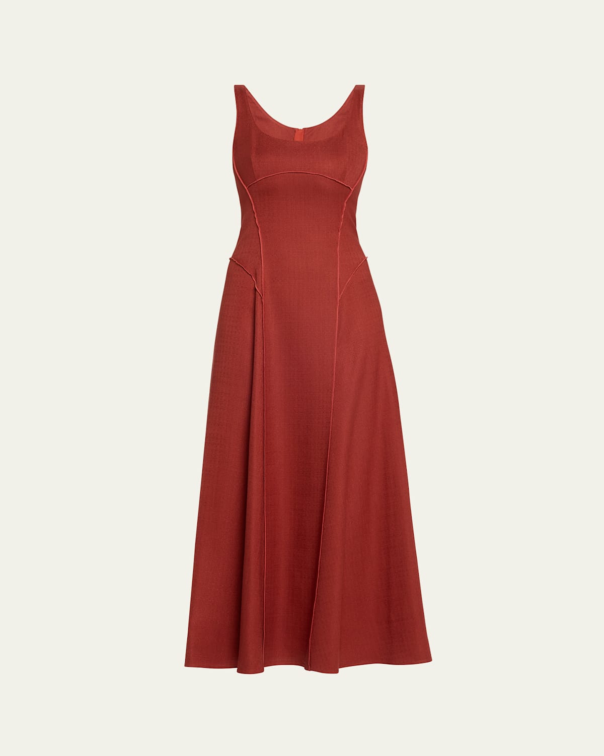 Adam Lippes Shay Sleeveless Stretch Canvas Maxi Dress In Red