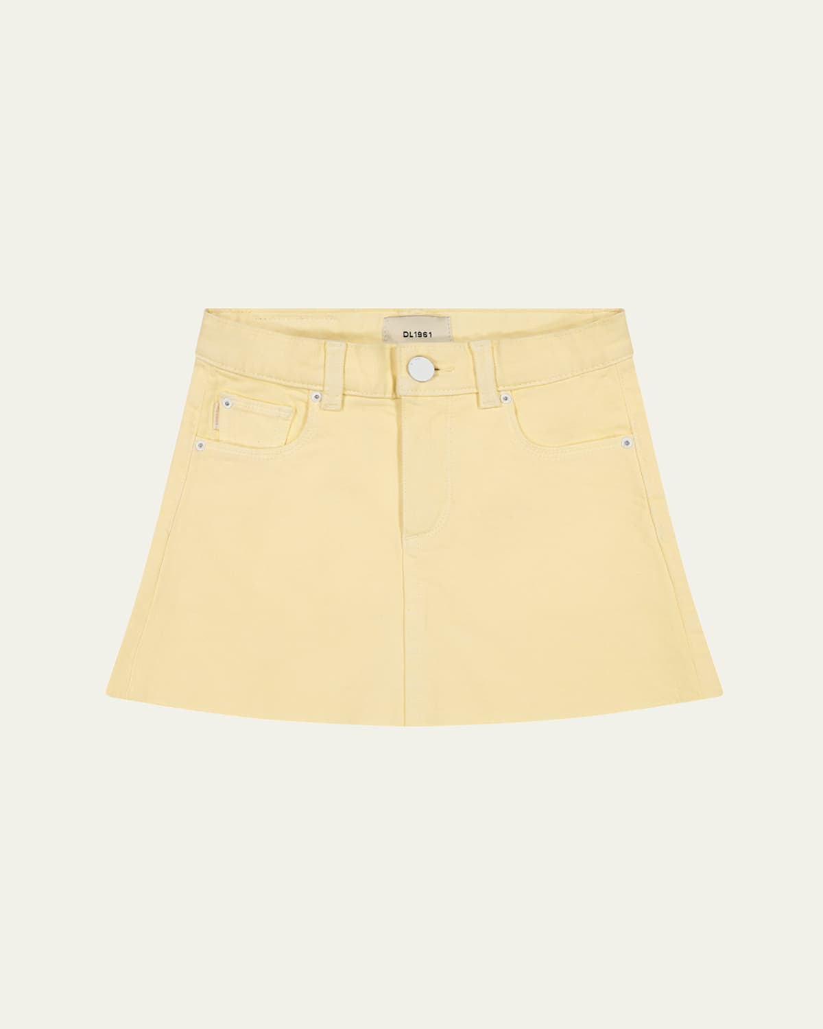 Dl1961 Girl's Jenny Denim Mini Skirt In Citron