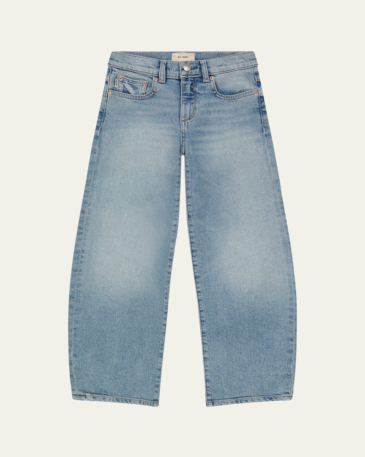 Dl1961 Girl's Lilia Barrel Jeans In Lt Island Park