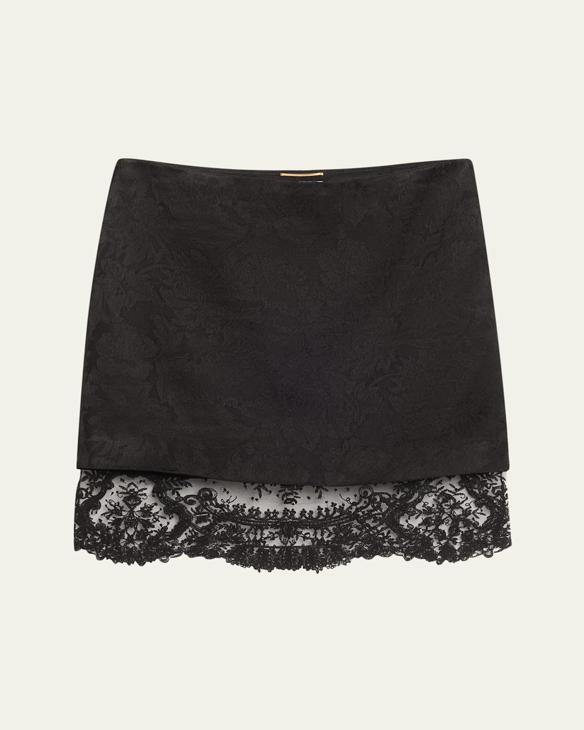 Jacquard Lace Hem Mini Skirt