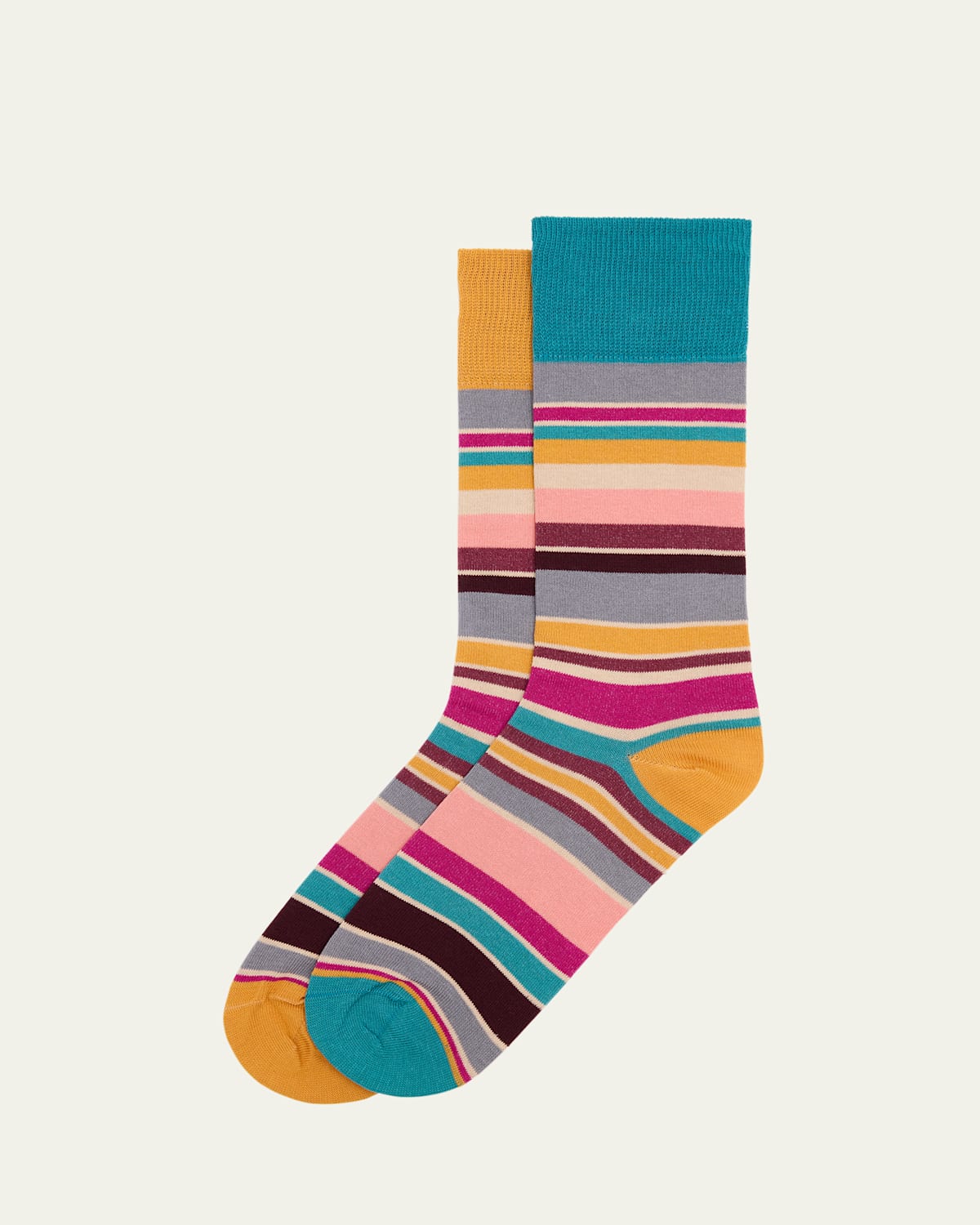 PAUL SMITH MEN'S JOAO ODD STRIPE CREW SOCKS 