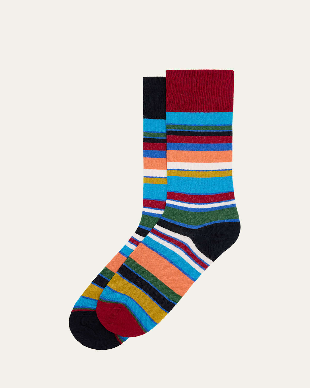 PAUL SMITH MEN'S JOAO ODD STRIPE CREW SOCKS 