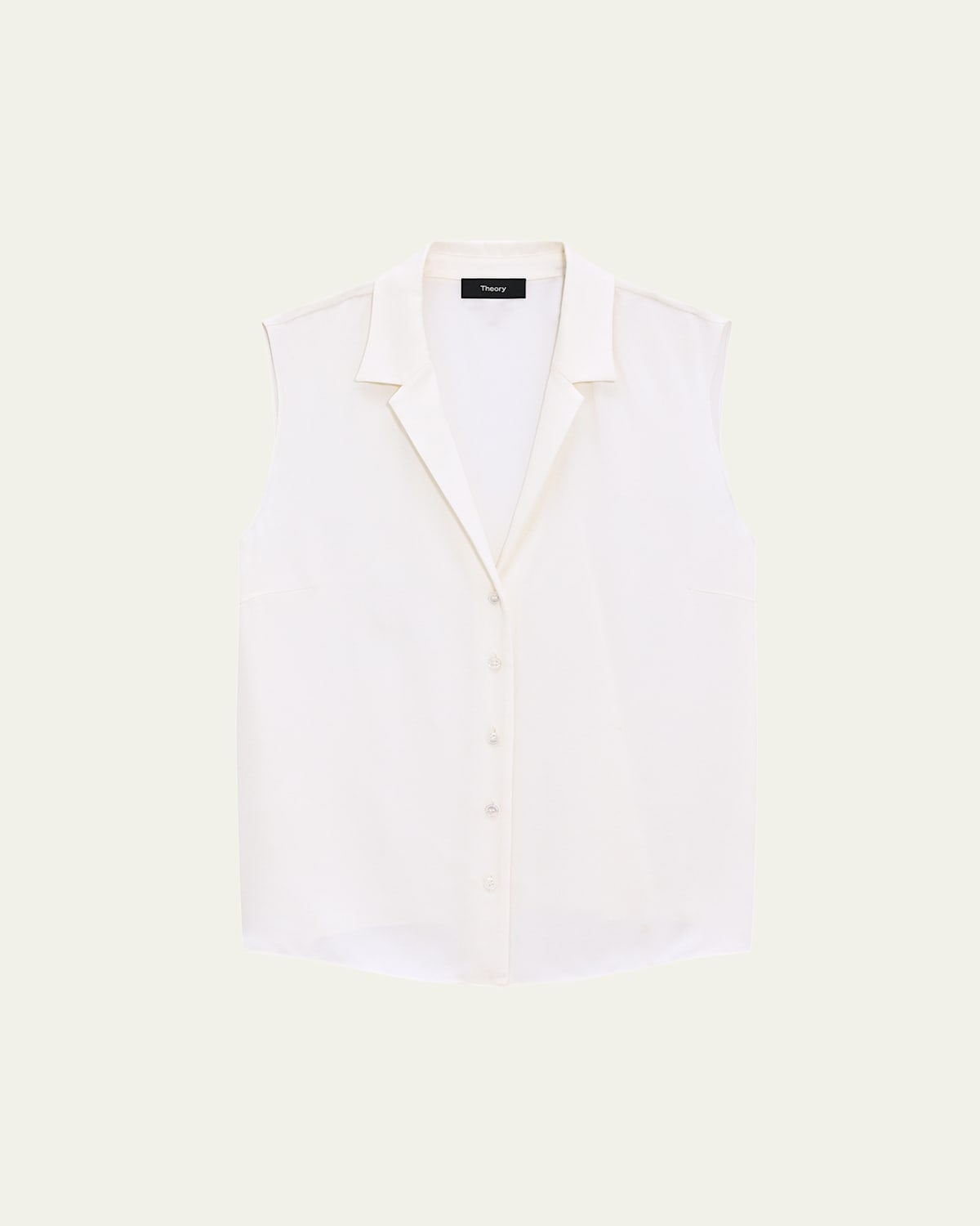 Sleeveless Silk Camp Blouse