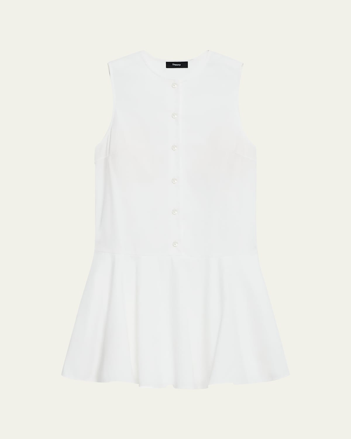 Theory Sleeveless Drop-waist Mini Dress In White