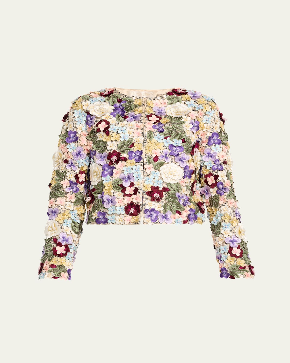 Alice And Olivia Kidman Embellished Jacket In Champagne/multi