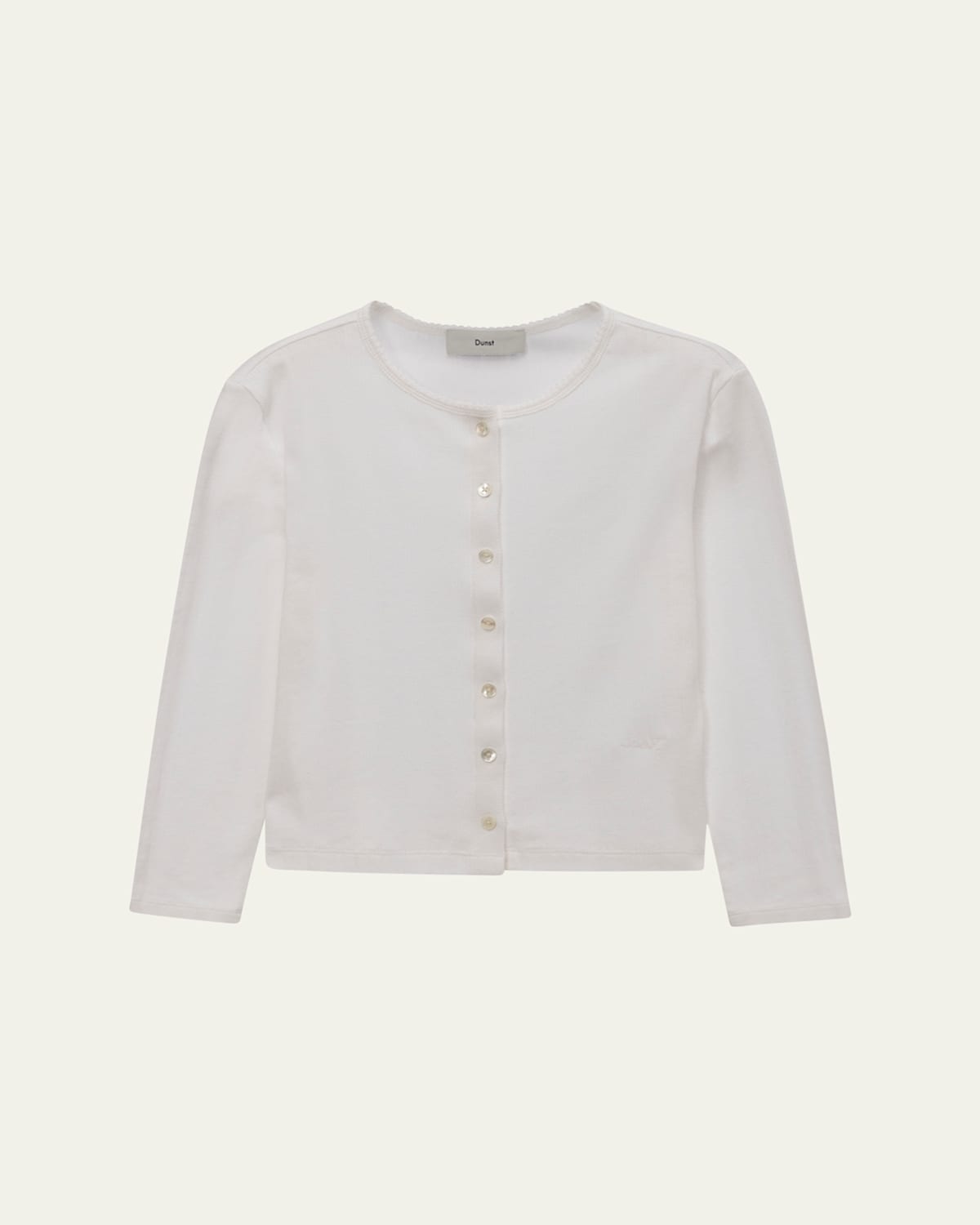 Dunst Pointelle Knit Crewneck Cardigan