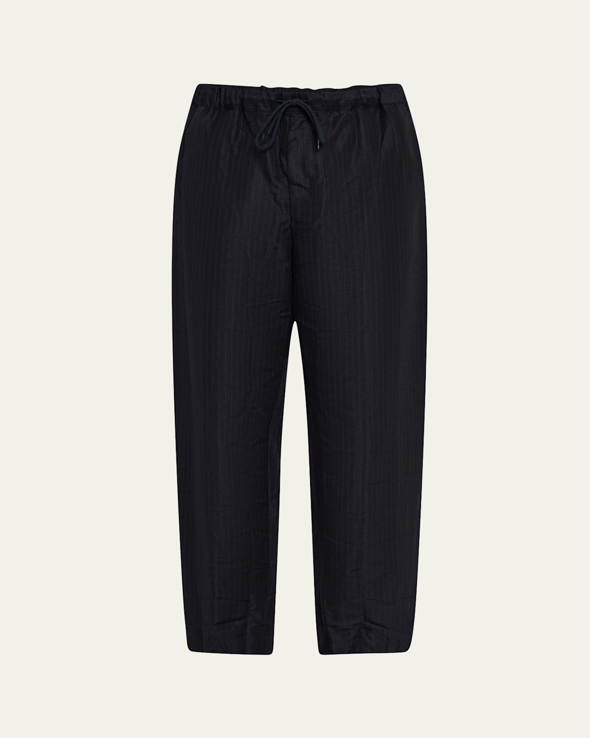 Cdg Homme Men's Crinkle Pinstripe Drawstring Pants