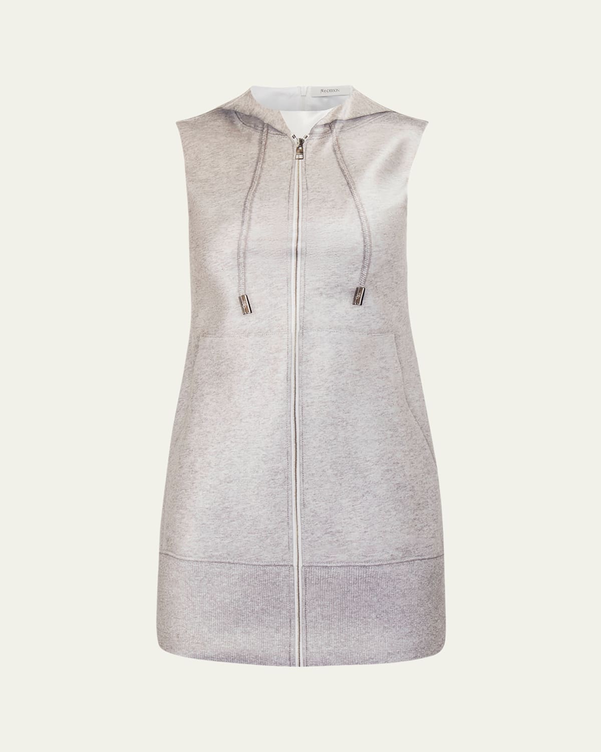 Shop Jw Anderson Trompe Loeil Mini Shift Dress In Grey Melange