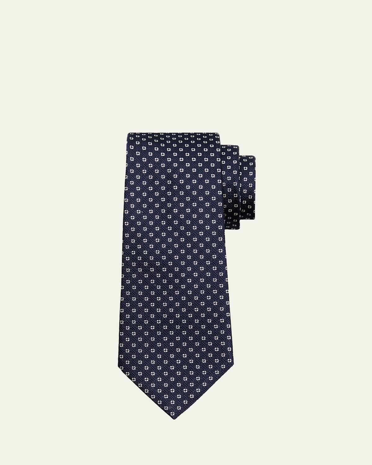 Saint Laurent Dotted Jacquard Silk Tie